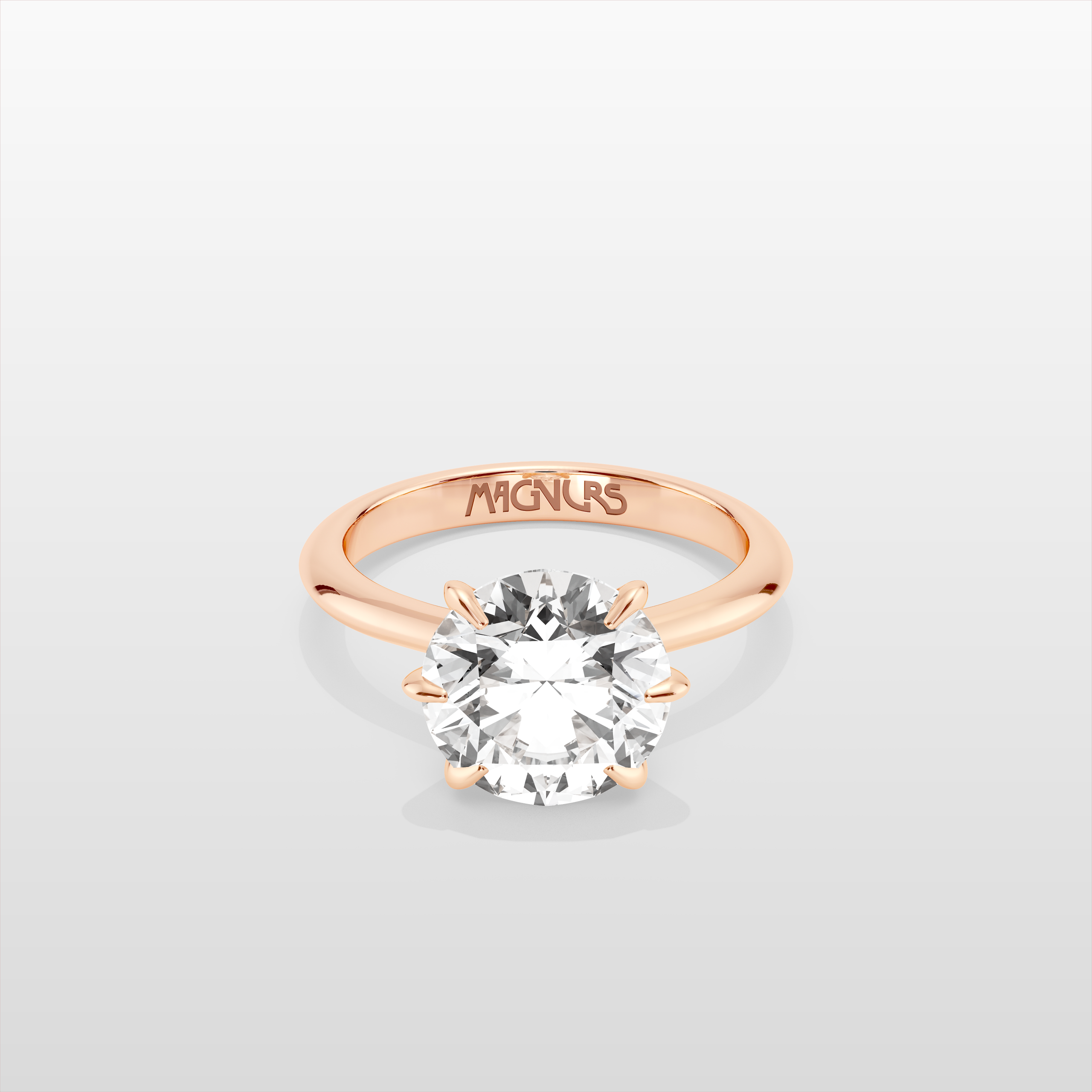 Magnurs Classic Round Brilliant Engagement Ring - Rose Gold