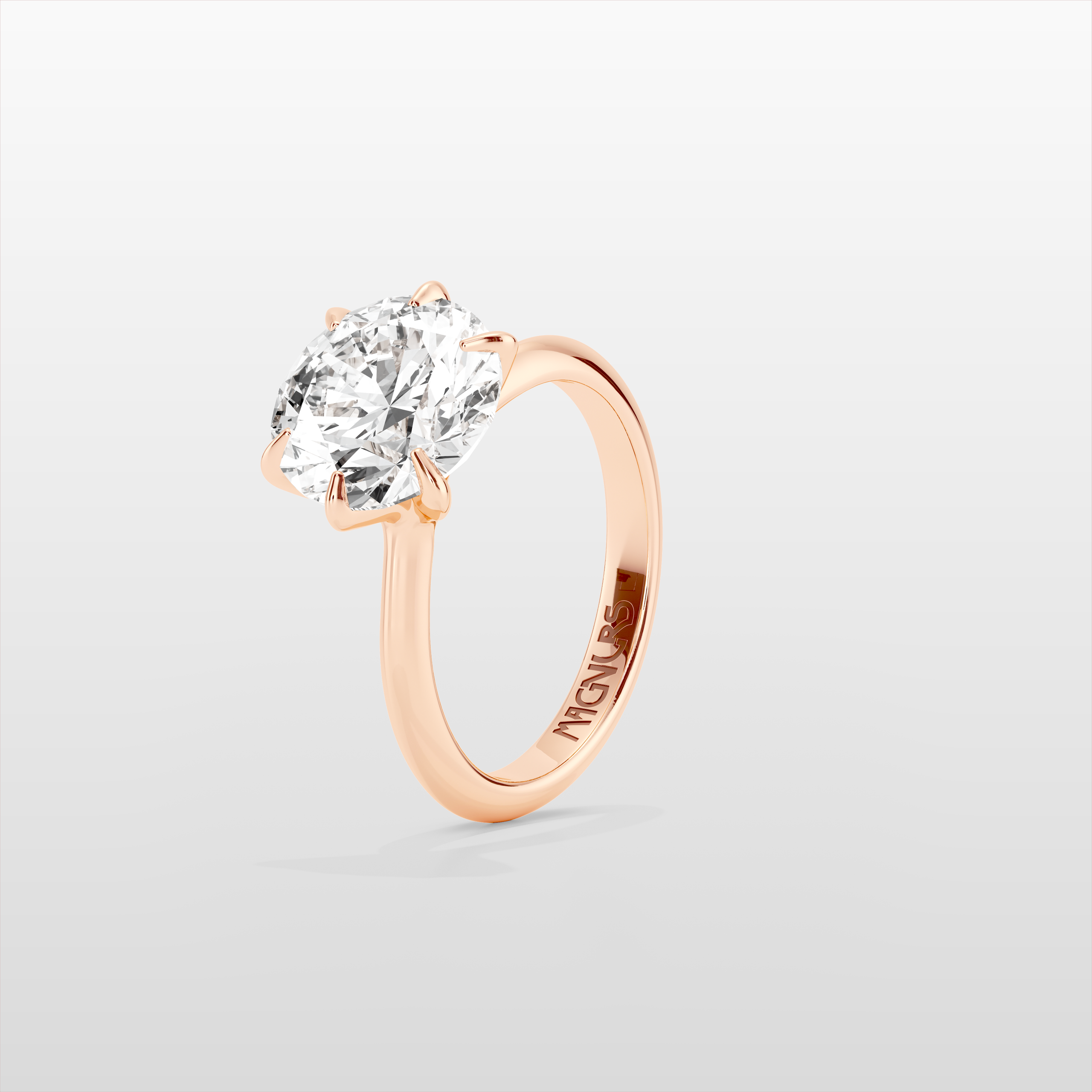 Magnurs Classic Round Brilliant Engagement Ring - Rose Gold