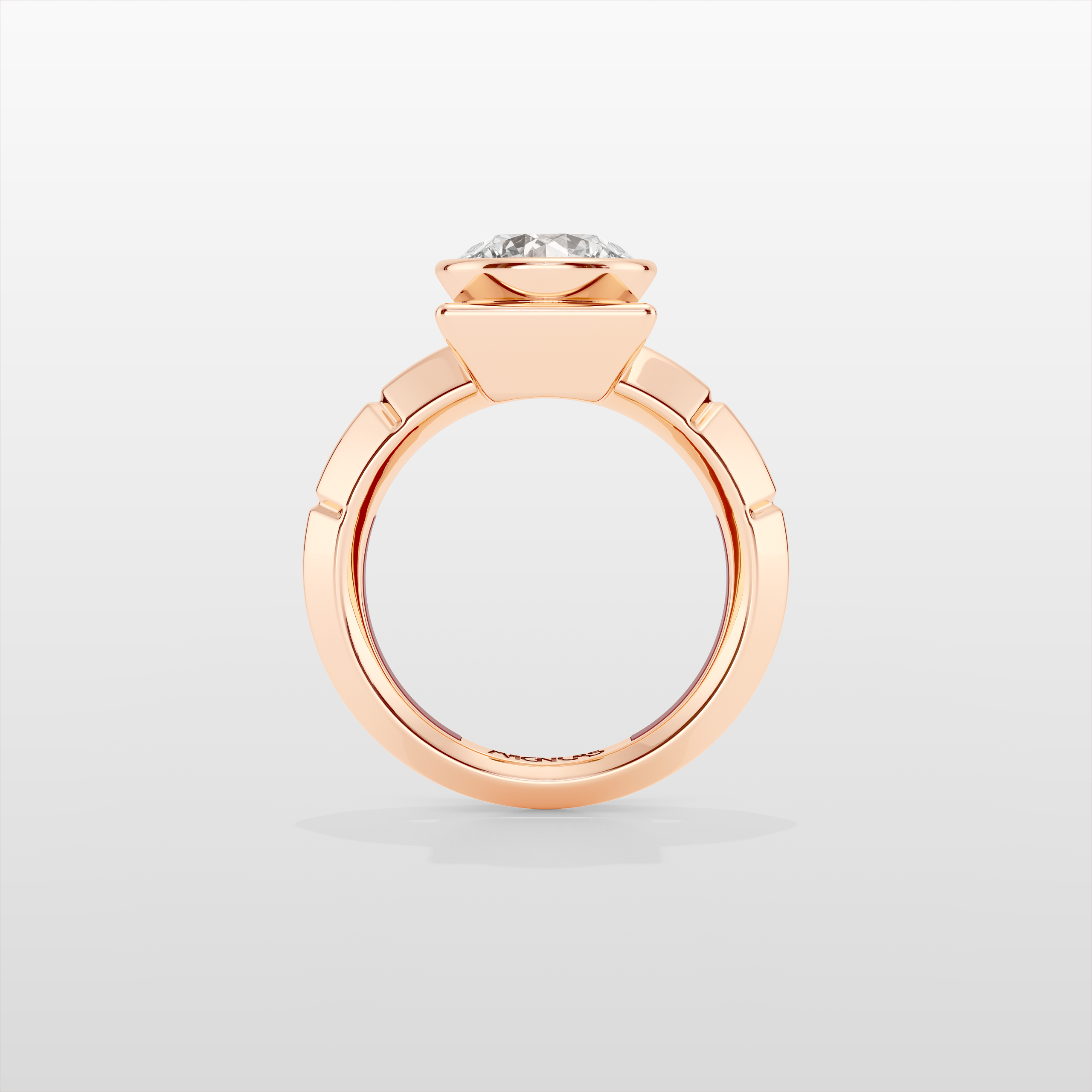 Octopus Square Pinky Ring - Rose Gold