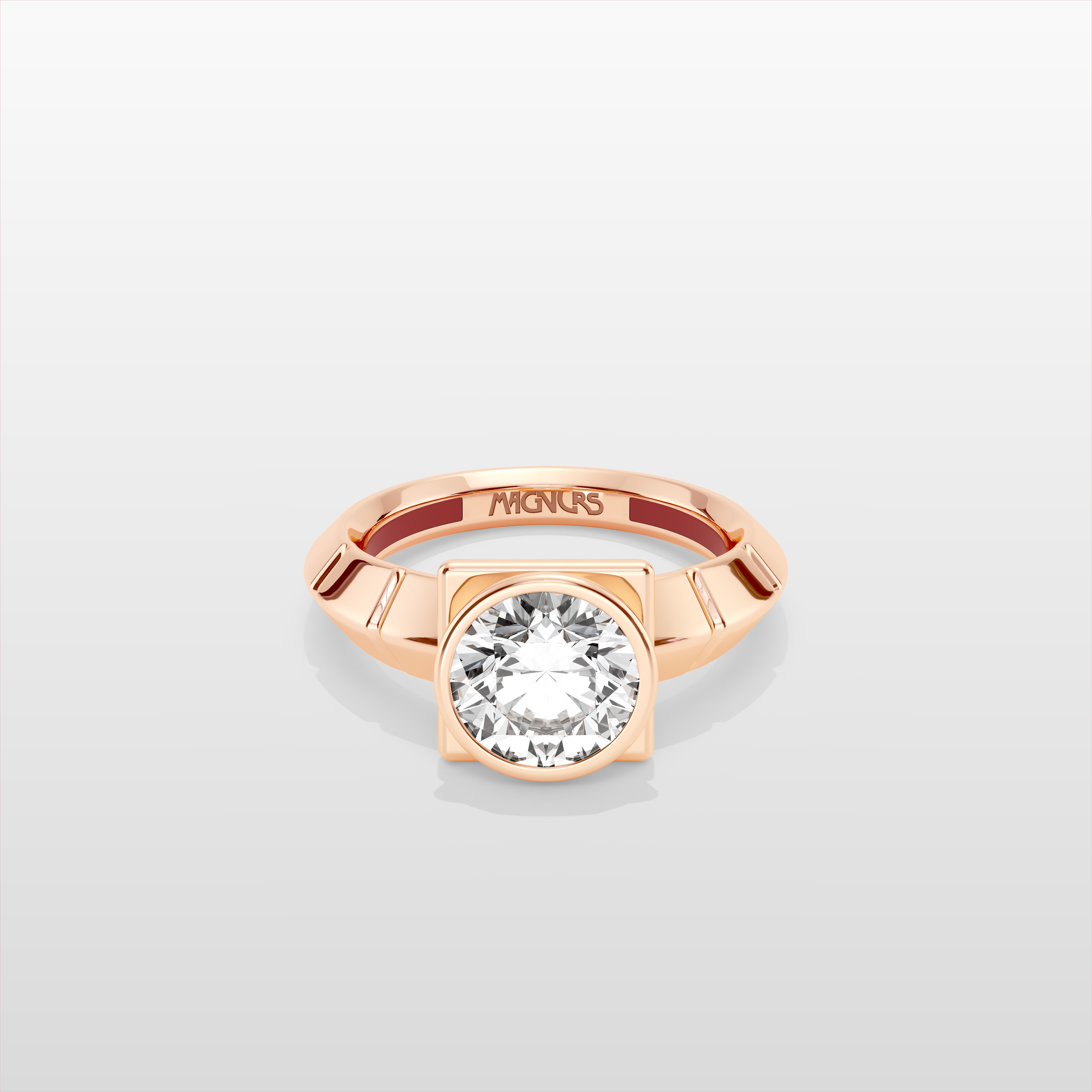 Octopus Square Pinky Ring - Rose Gold