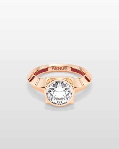 Octopus Square Pinky Ring - Rose Gold