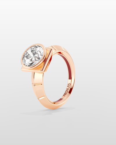 Octopus Square Pinky Ring - Rose Gold