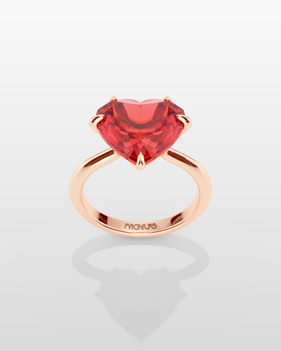 Magnurs Red Heart Ring - Rose Gold