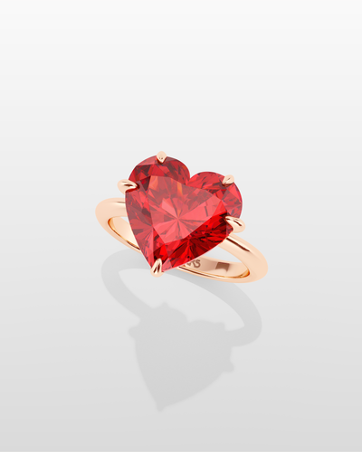Magnurs Red Heart Ring - Rose Gold