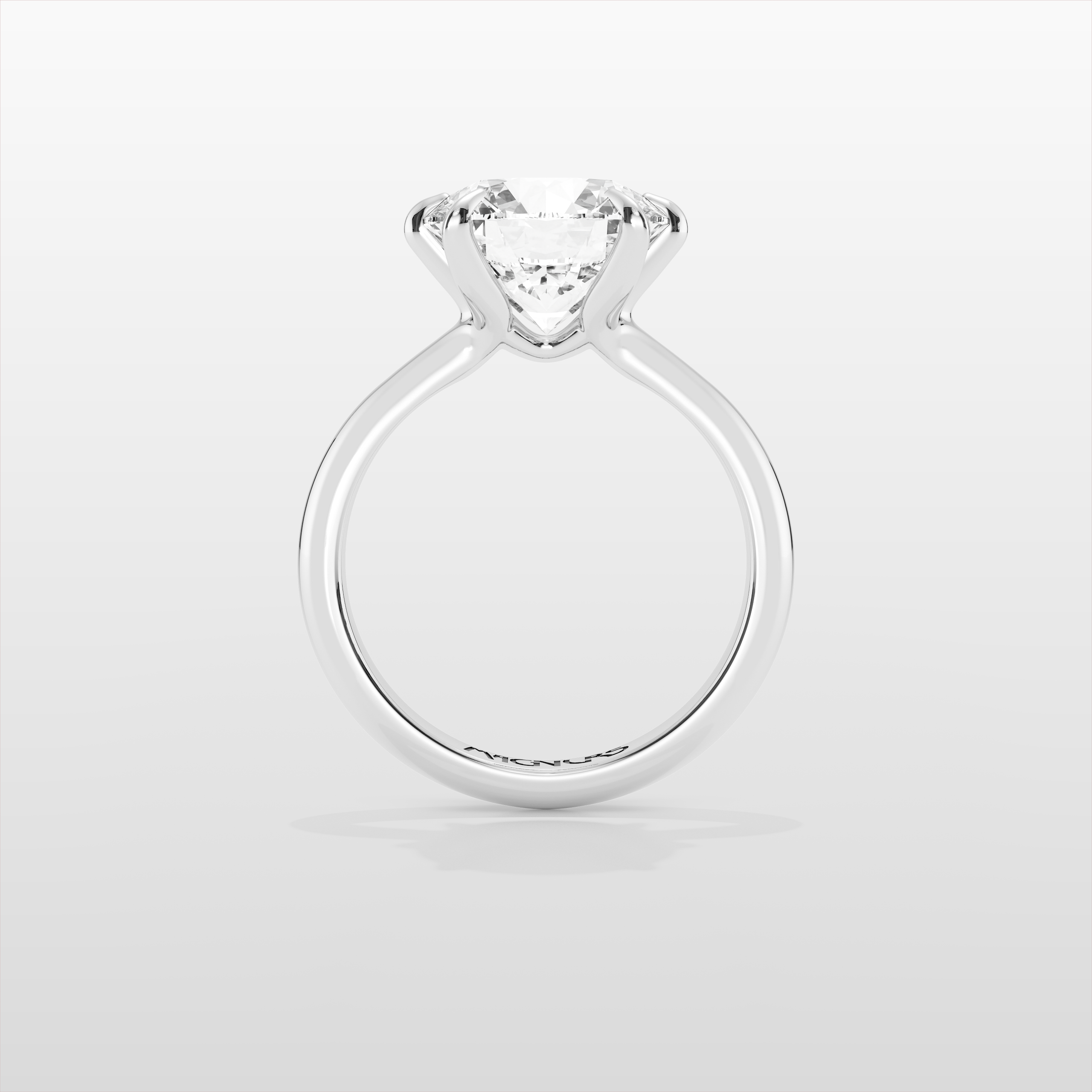 Magnurs Classic Round Brilliant Engagement Ring - White Gold