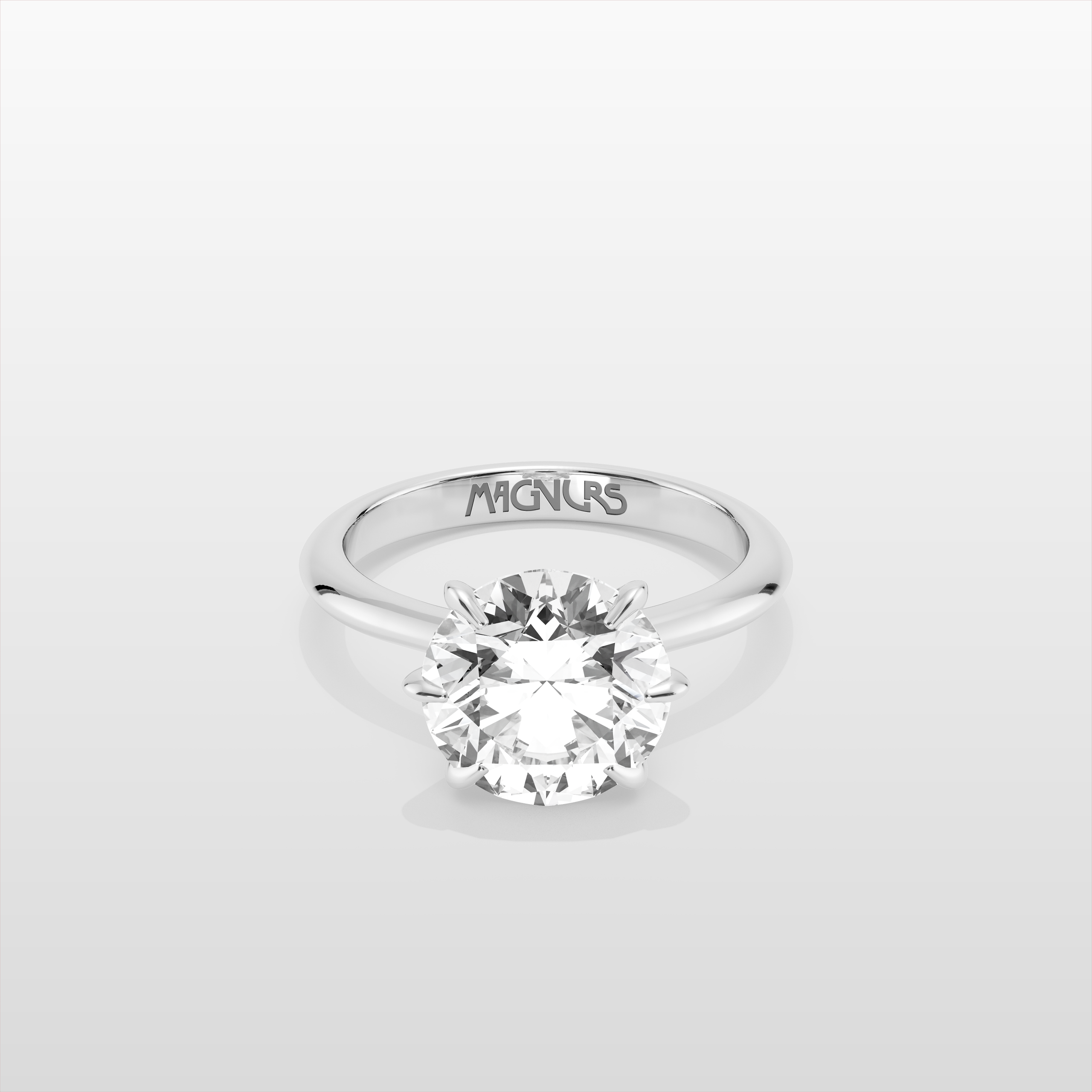 Magnurs Classic Round Brilliant Engagement Ring - White Gold