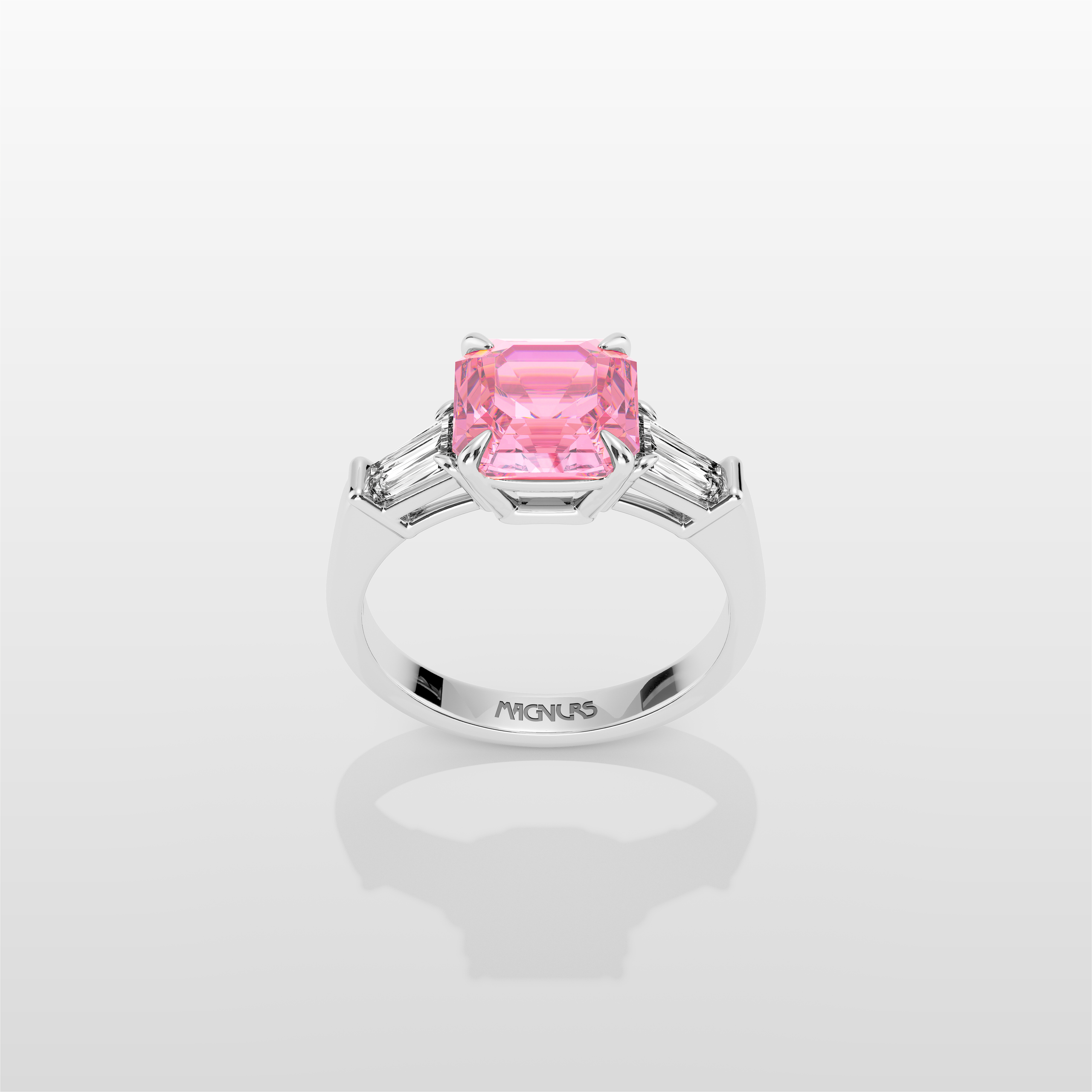 Magnurs Pink Aurora Ring - White Gold