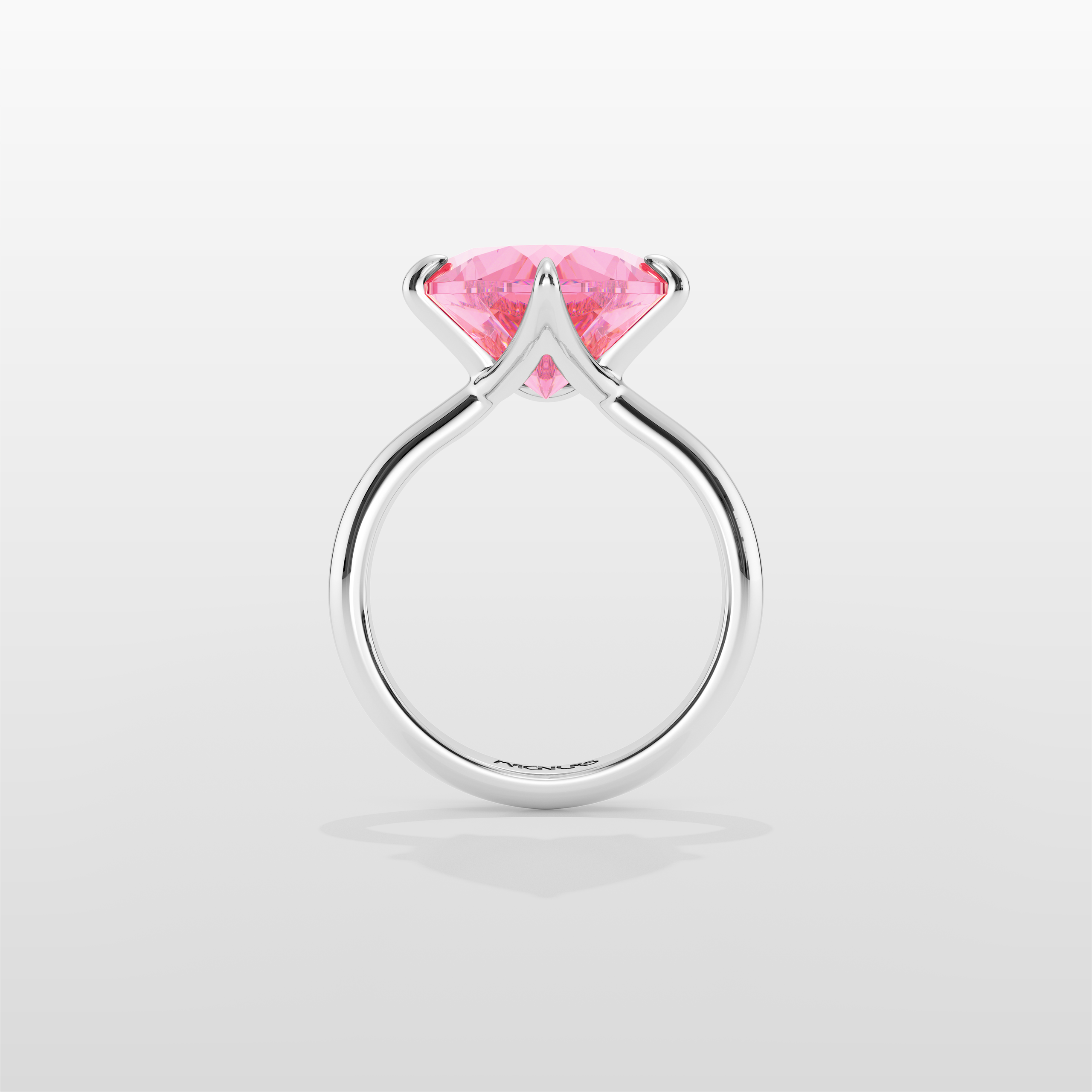 Magnurs Pink Heart Ring - White Gold