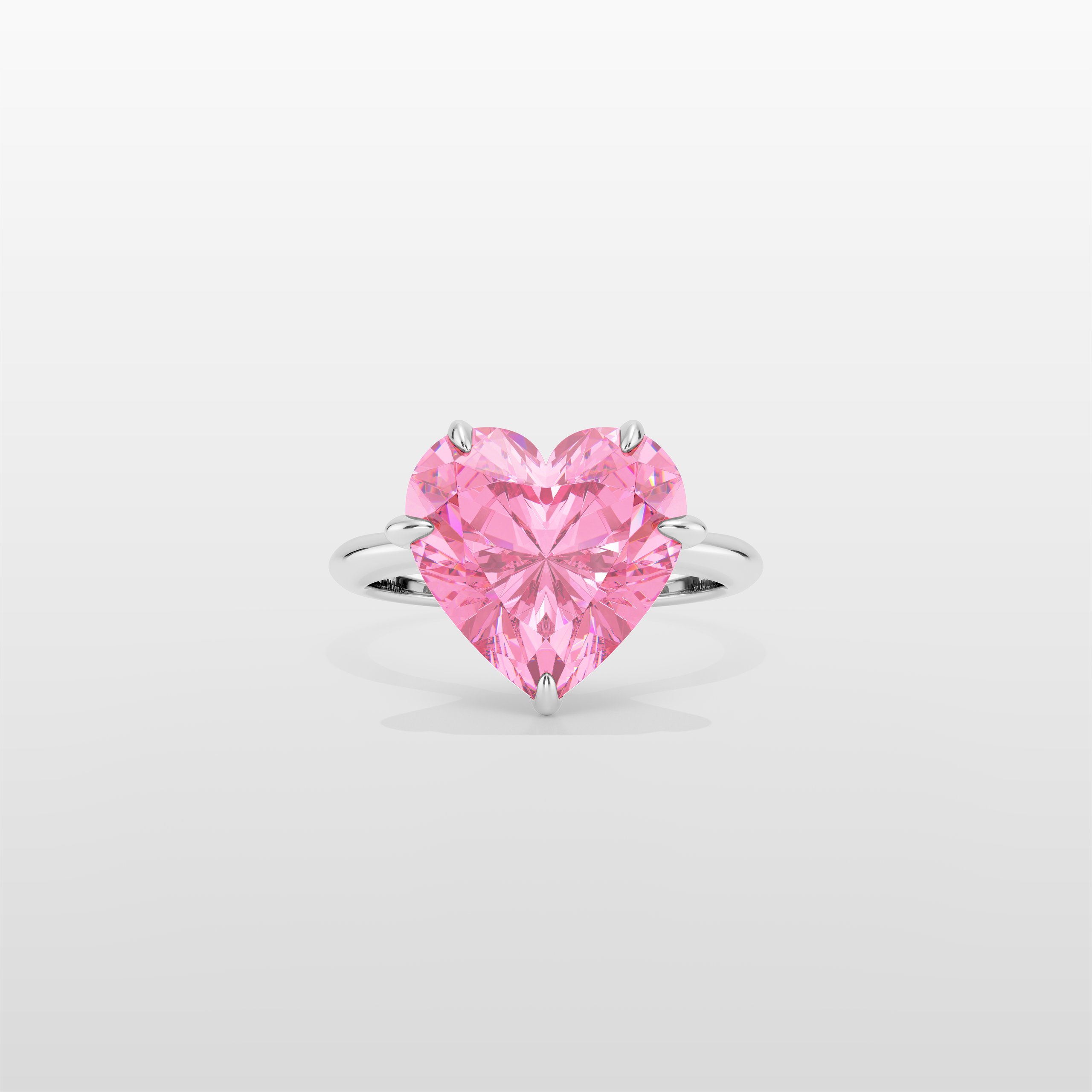 Magnurs Pink Heart Ring - White Gold