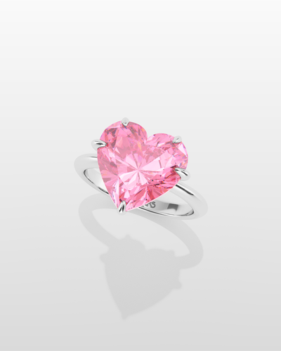 Magnurs Pink Heart Ring - White Gold