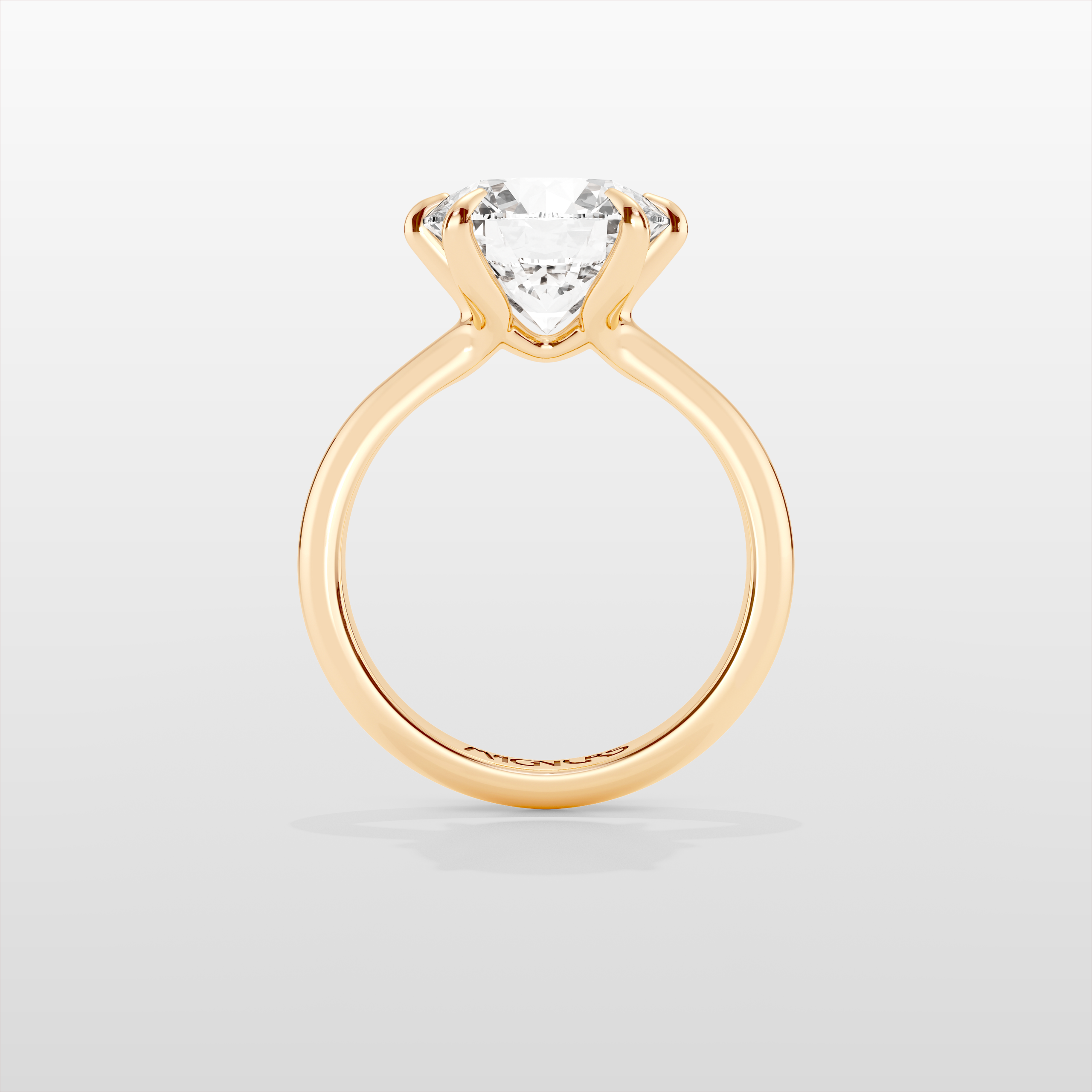 Magnurs Classic Round Brilliant Engagement Ring - Yellow Gold