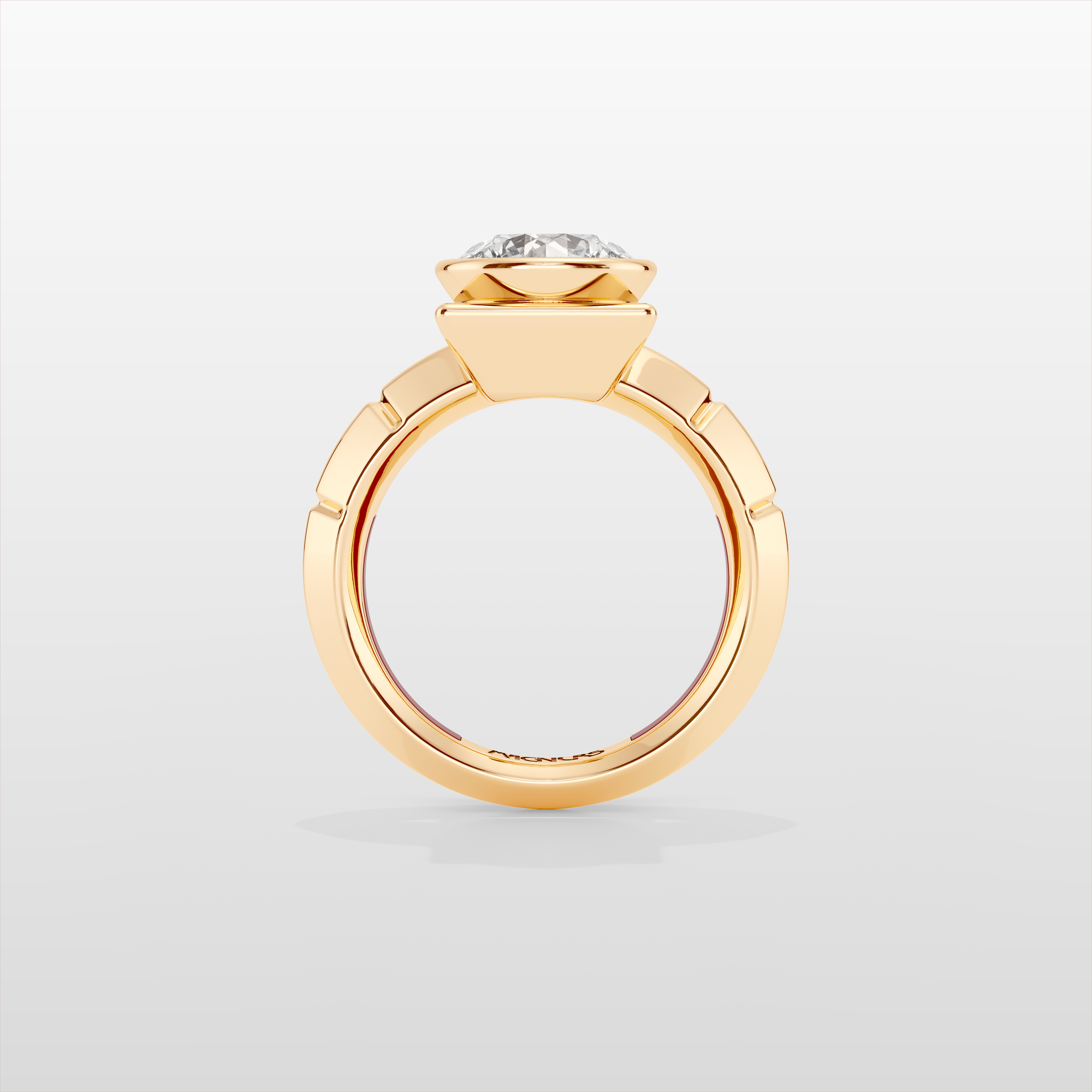 Octopus Square Pinky Ring - Yellow Gold