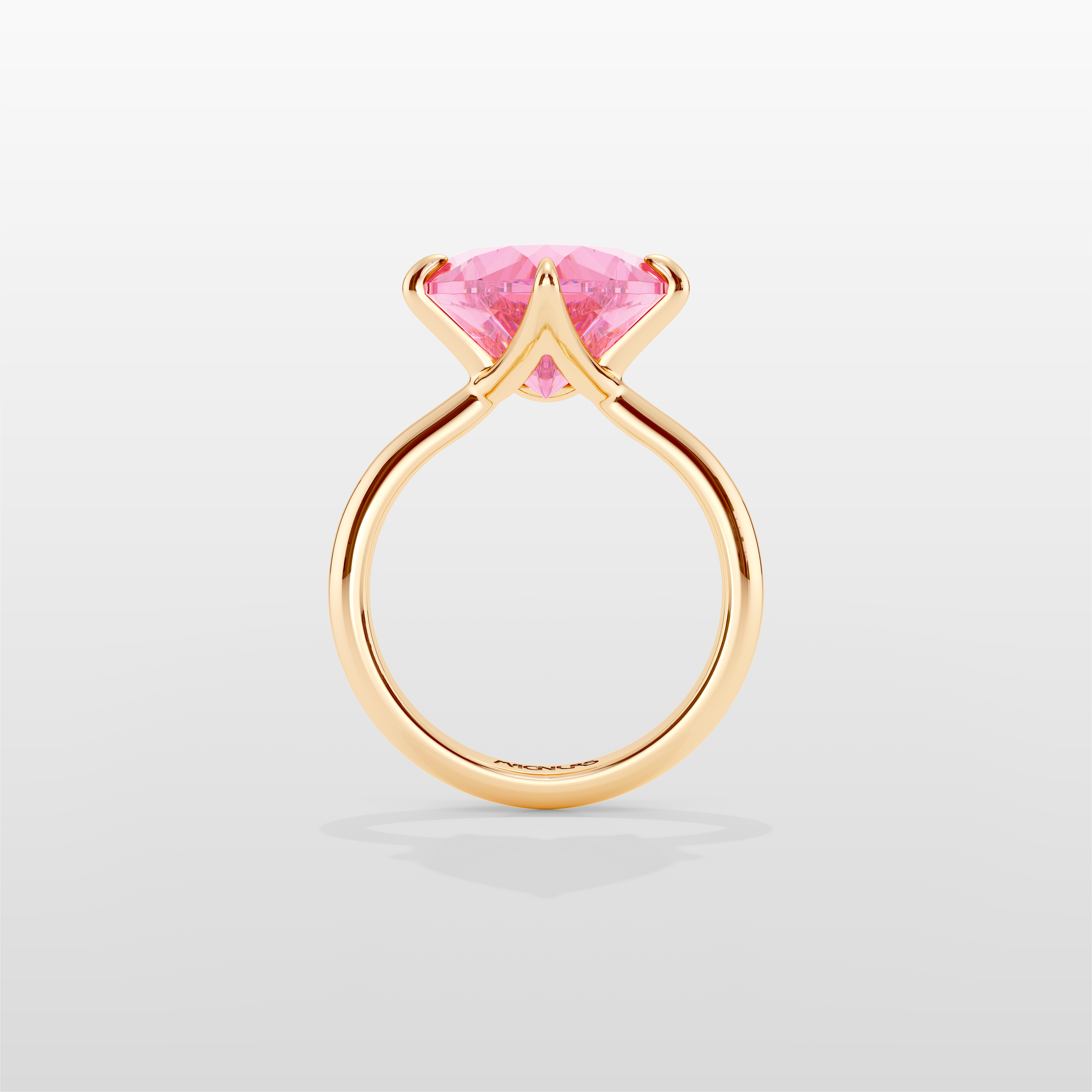 Magnurs Pink Heart Ring - Yellow Gold