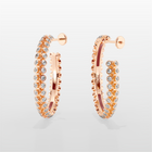 Octopus Hoop Earrings, Medium Model - Rose Gold