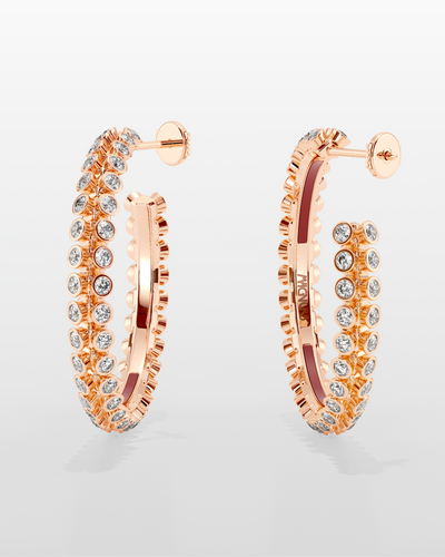 Octopus Hoop Earrings, Medium Model - Rose Gold