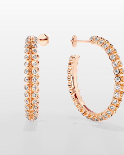 Octopus Hoop Earrings, Medium Model - Rose Gold