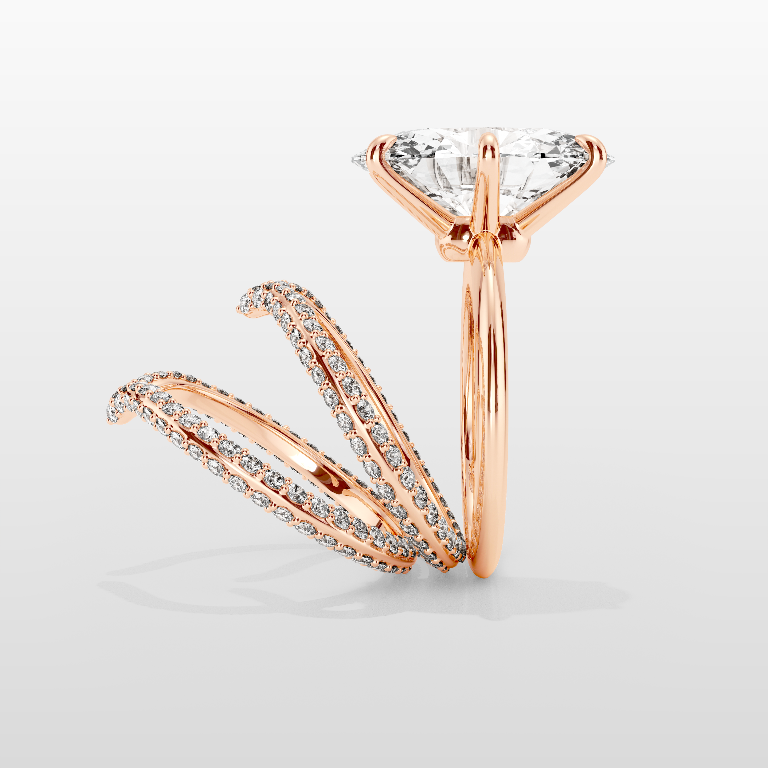 Elysian Trident Ring - Rose Gold