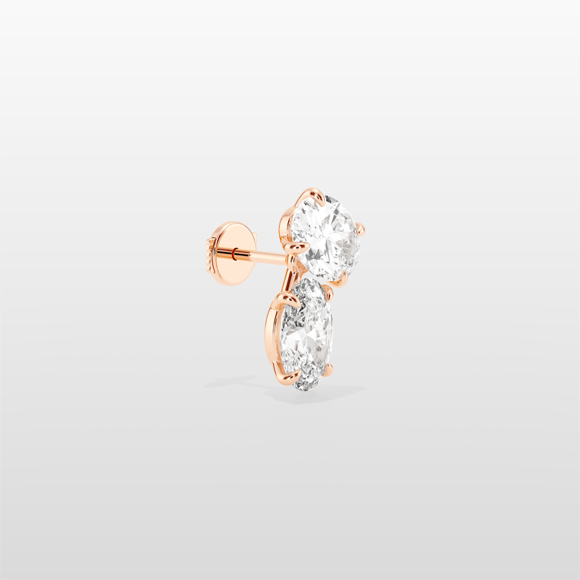 Elysian Double Oval Earrings - Rose Gold