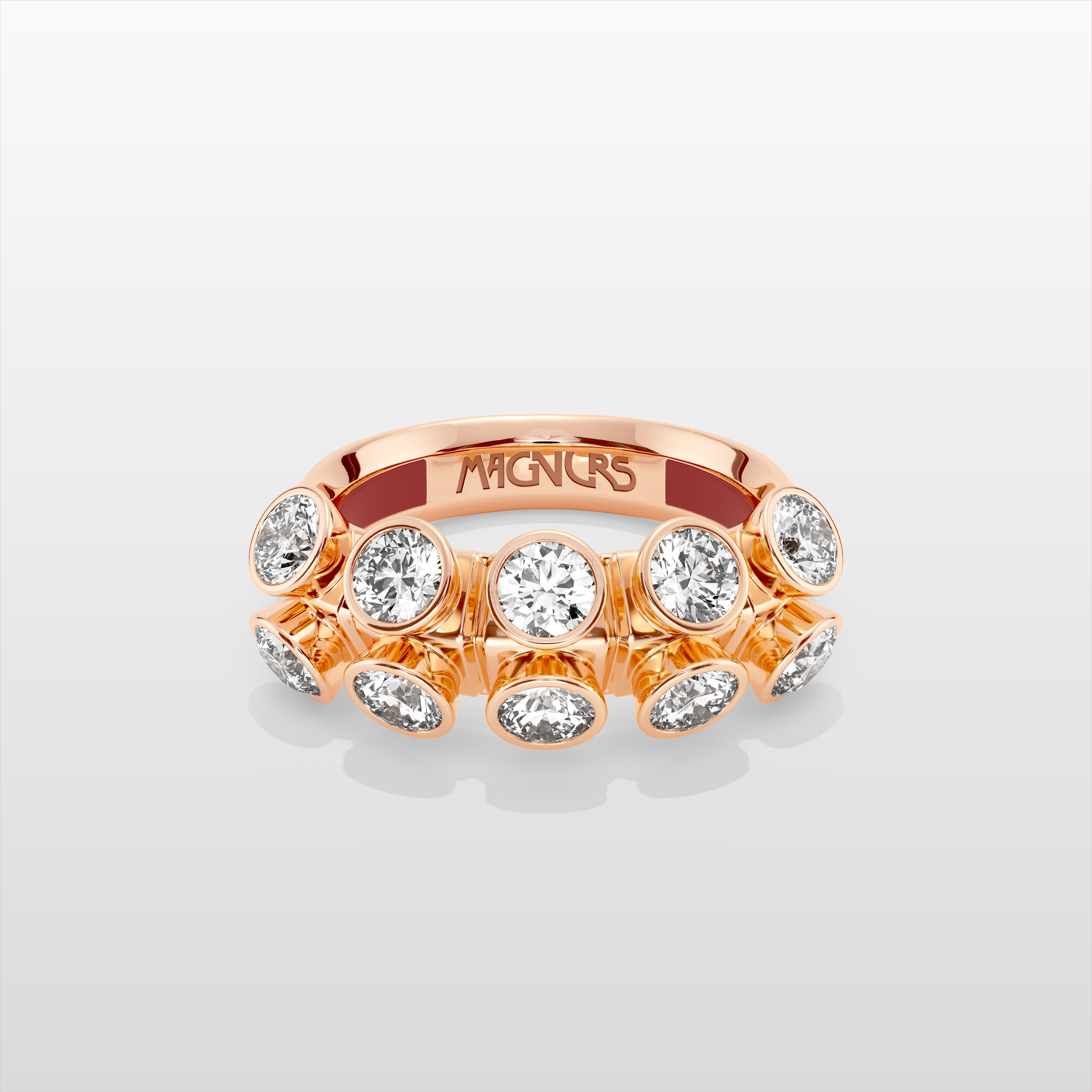 Octopus Half Eternity Ring, Large Model - Rose Gold