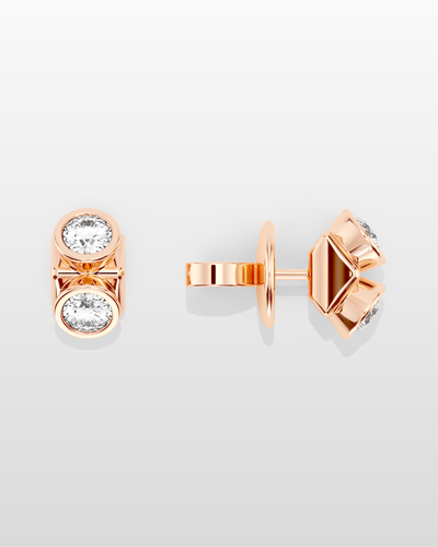 Octopus Dual Stud Earrings - Rose Gold