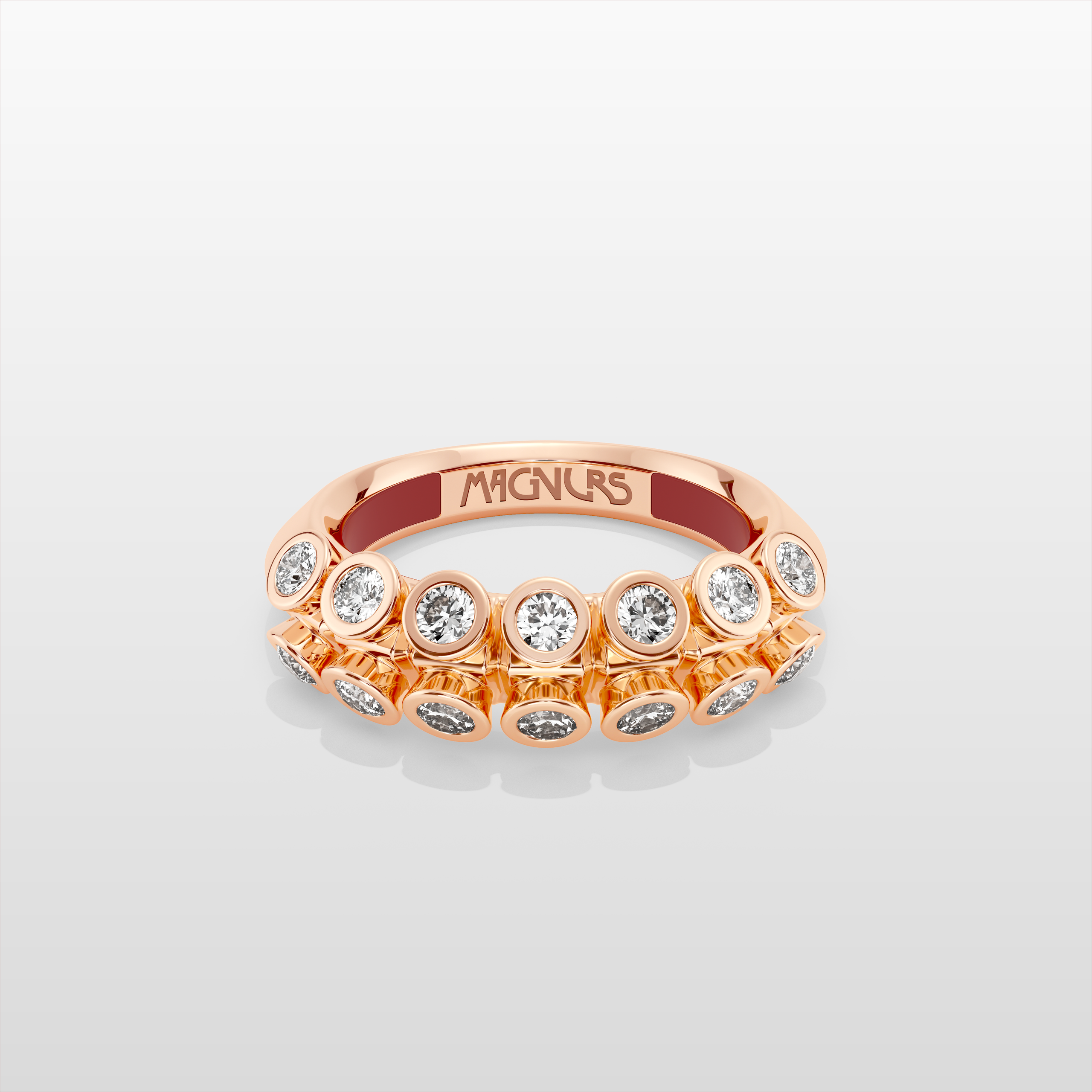 Octopus Half Eternity Ring, Medium Model - Rose Gold