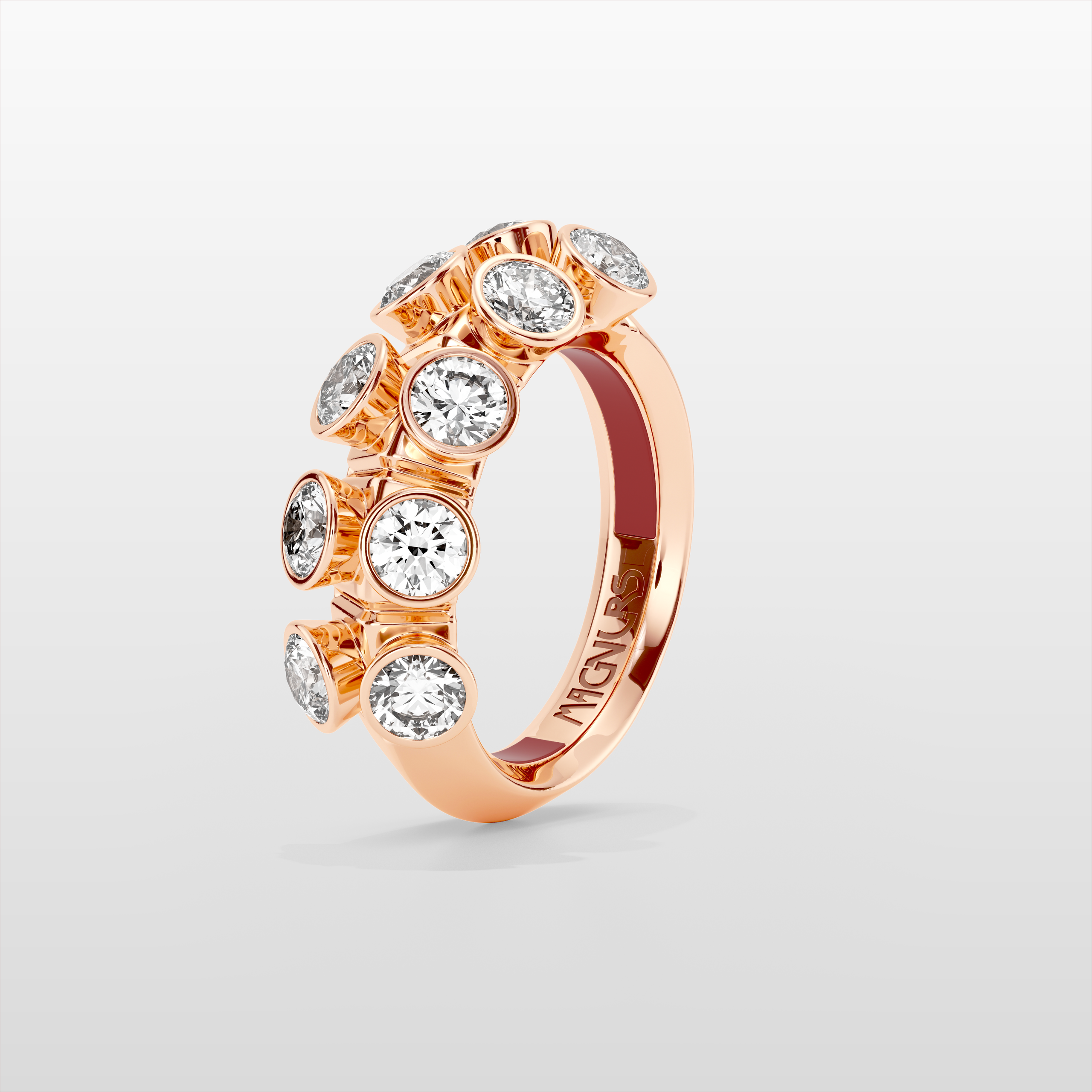 Octopus Half Eternity Ring, Large Model - Rose Gold