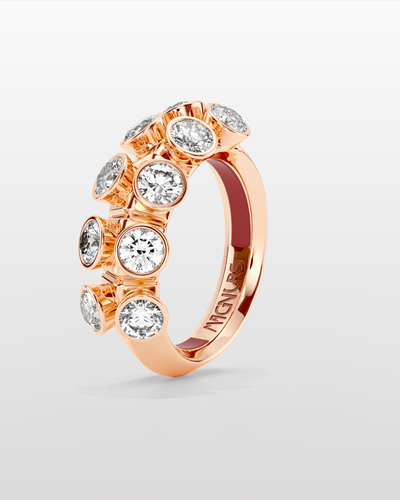 Octopus Half Eternity Ring, Large Model - Rose Gold