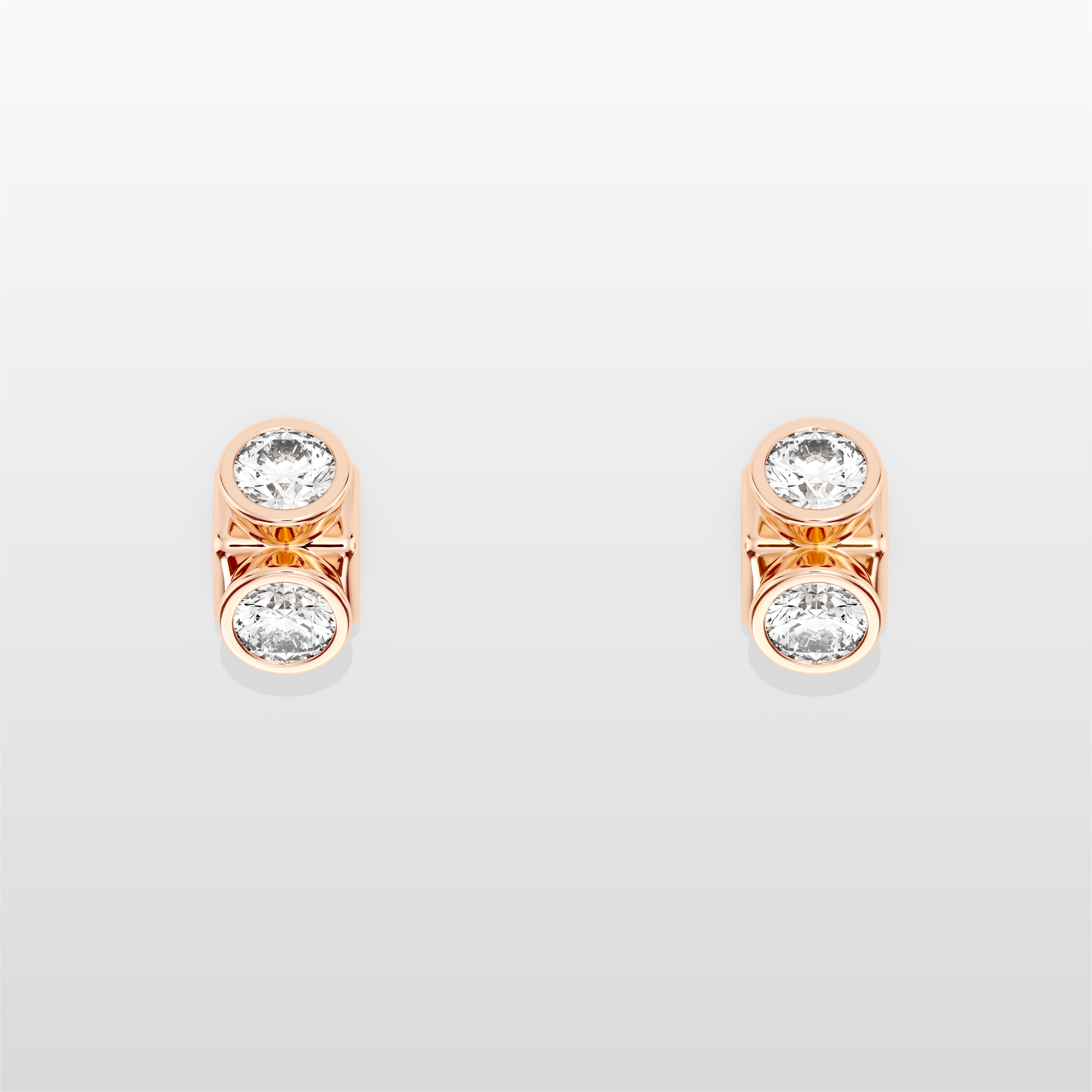 Octopus Dual Stud Earrings - Rose Gold