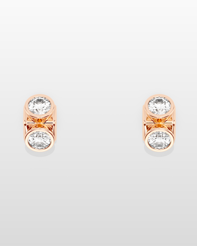 Octopus Dual Stud Earrings - Rose Gold