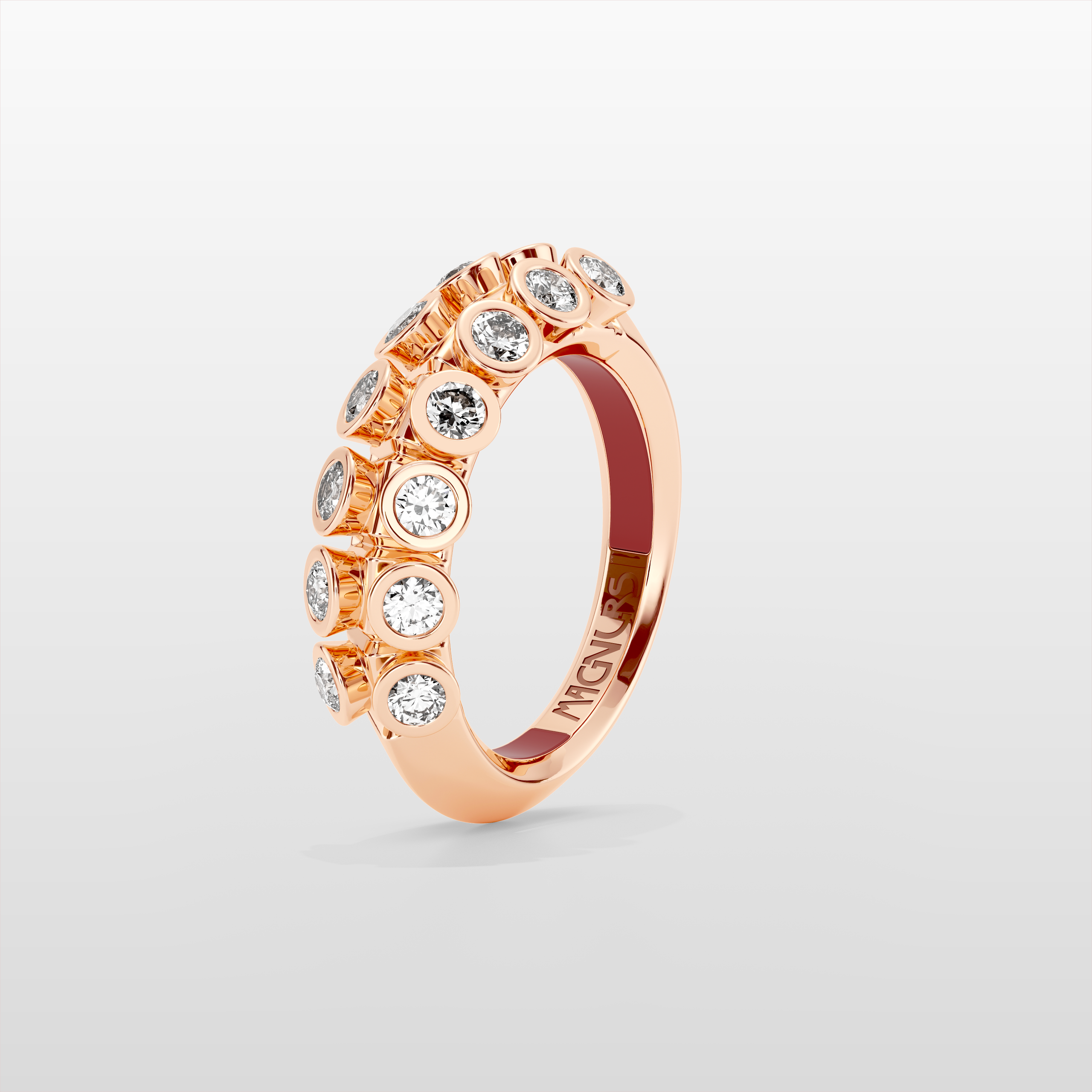 Octopus Half Eternity Ring, Medium Model - Rose Gold