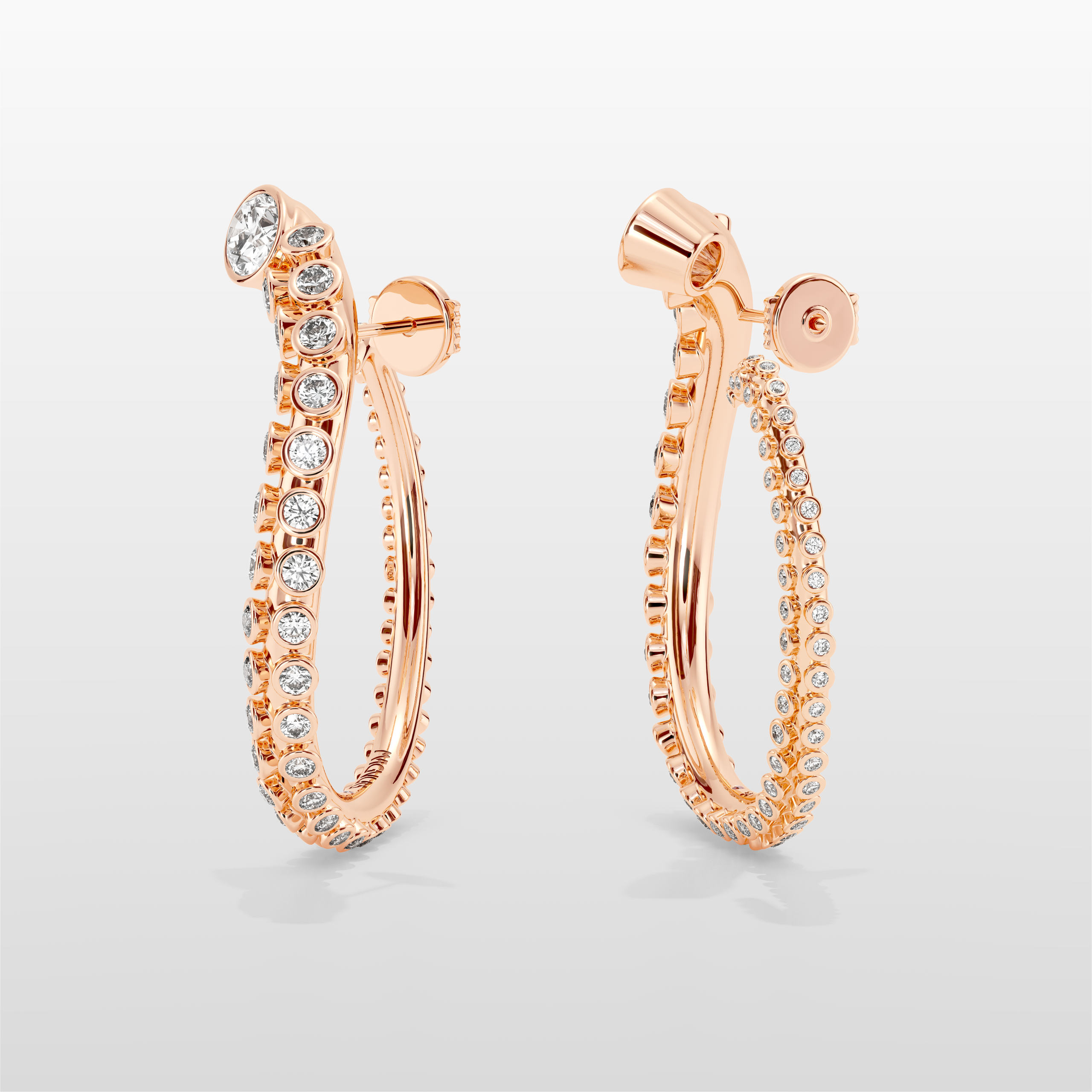 Grand Octopus Hoop Earrings - Rose Gold