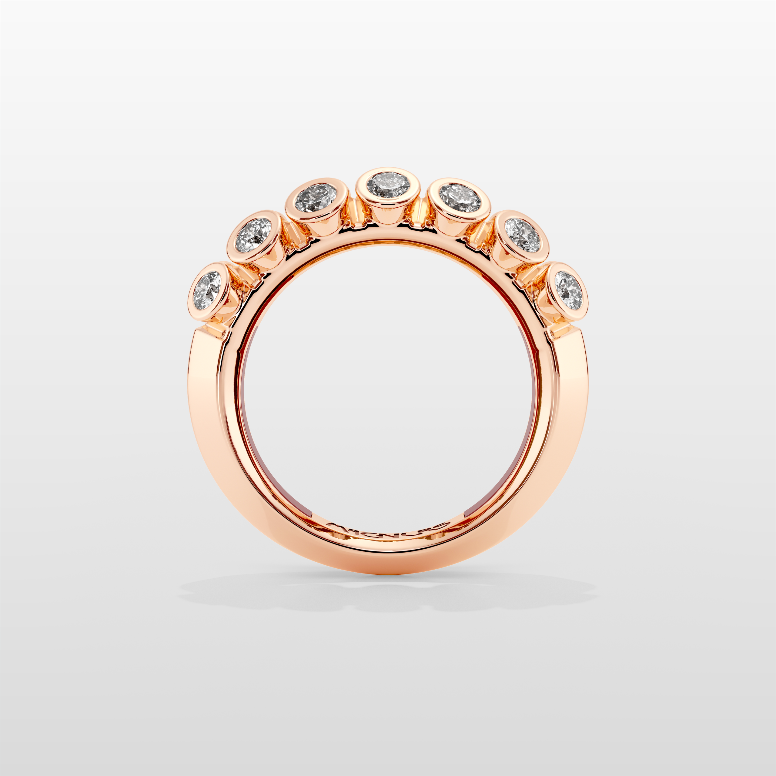 Octopus Half Eternity Ring, Medium Model - Rose Gold