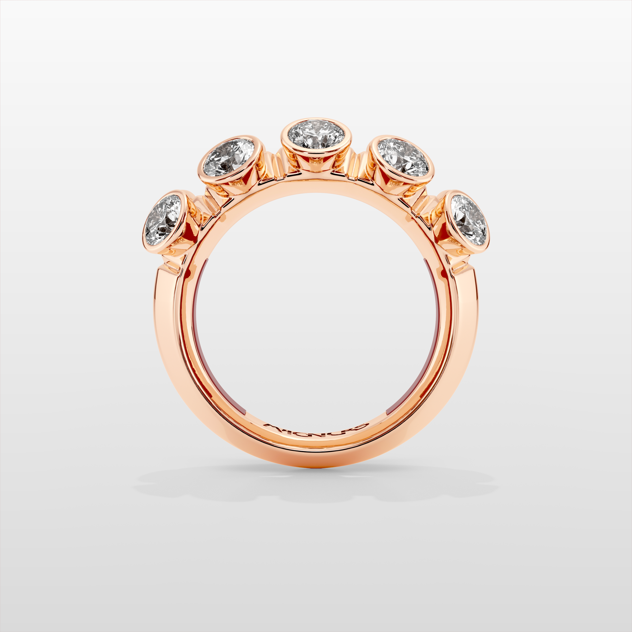 Octopus Half Eternity Ring, Large Model - Rose Gold