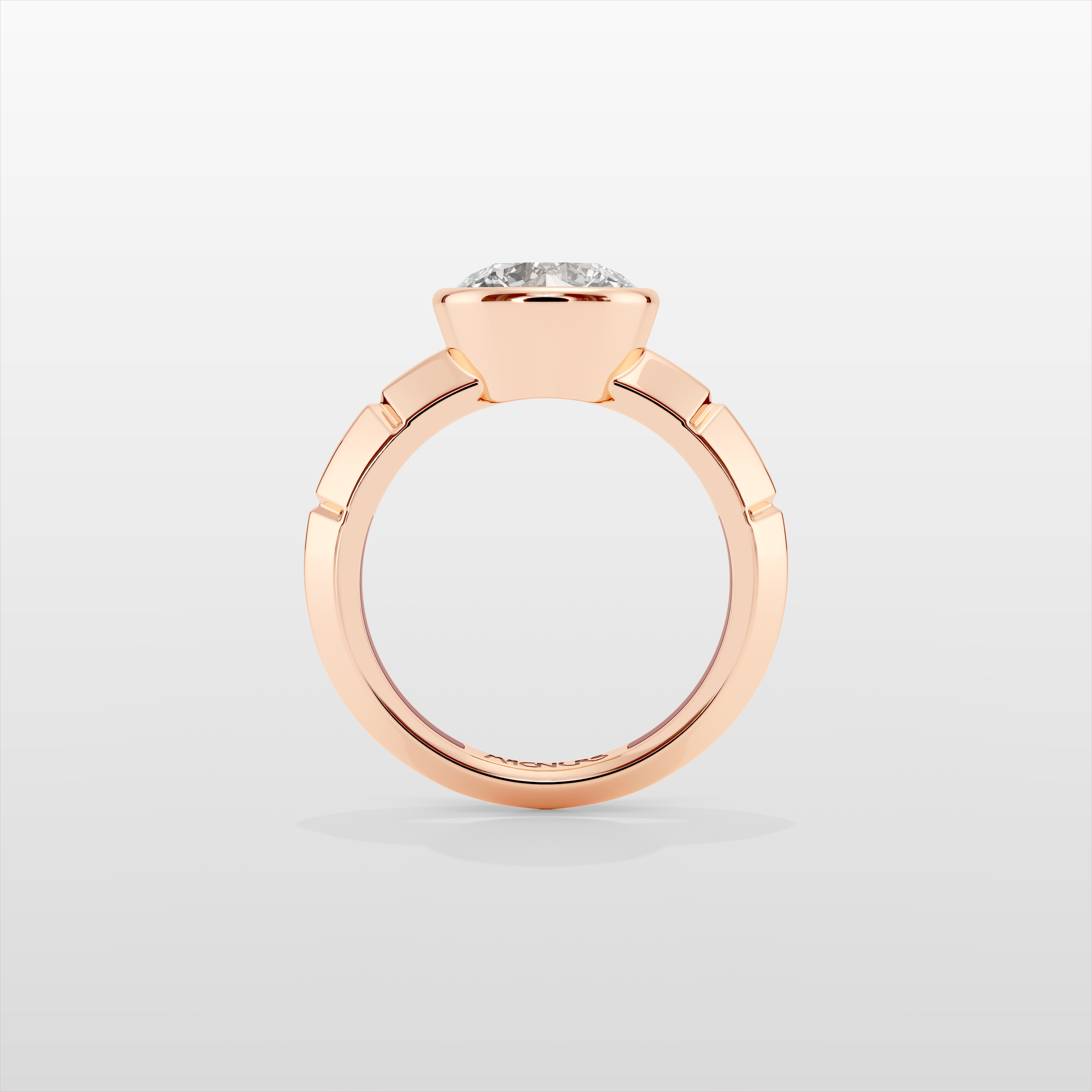 Octopus Round Pinky Ring - Rose Gold