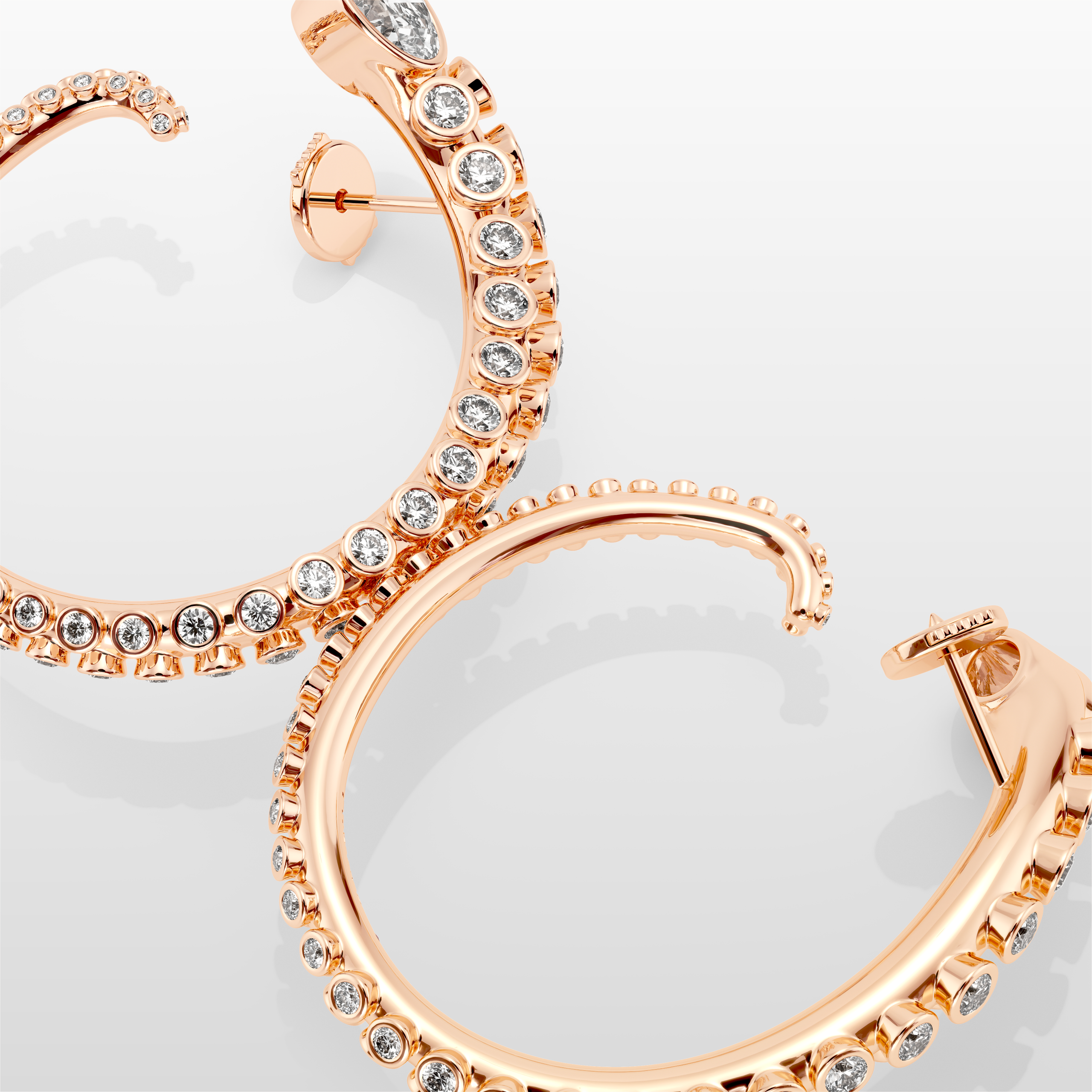 Grand Octopus Hoop Earrings - Rose Gold