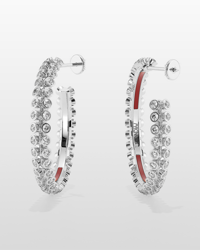 Octopus Hoop Earrings, Medium Model - White Gold