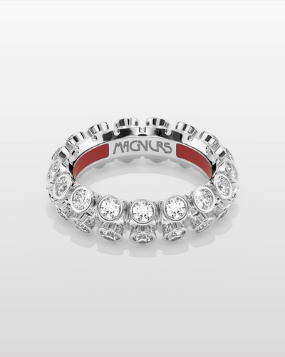 Octopus Eternity Ring, Medium Model - White Gold