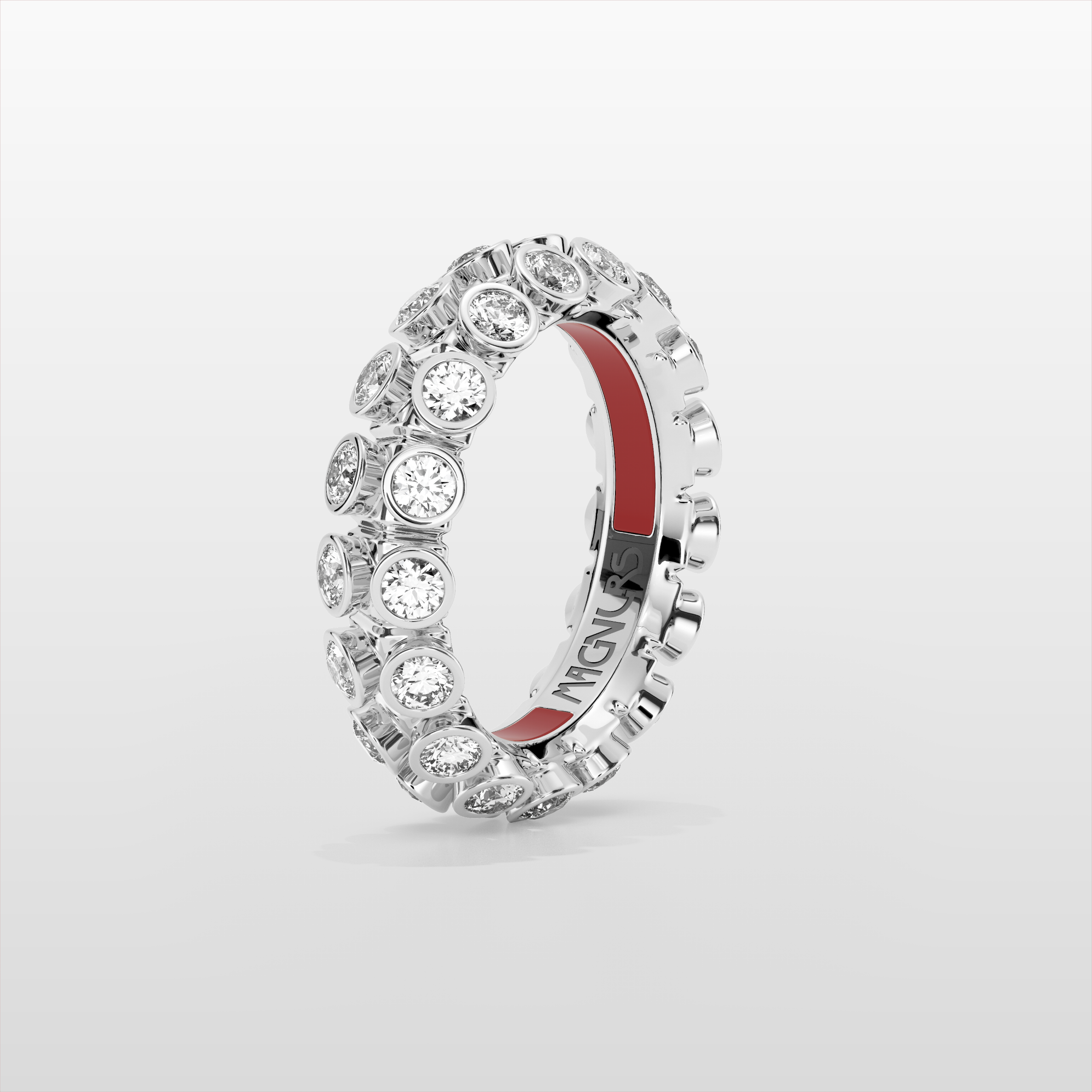 Octopus Eternity Ring, Medium Model - White Gold