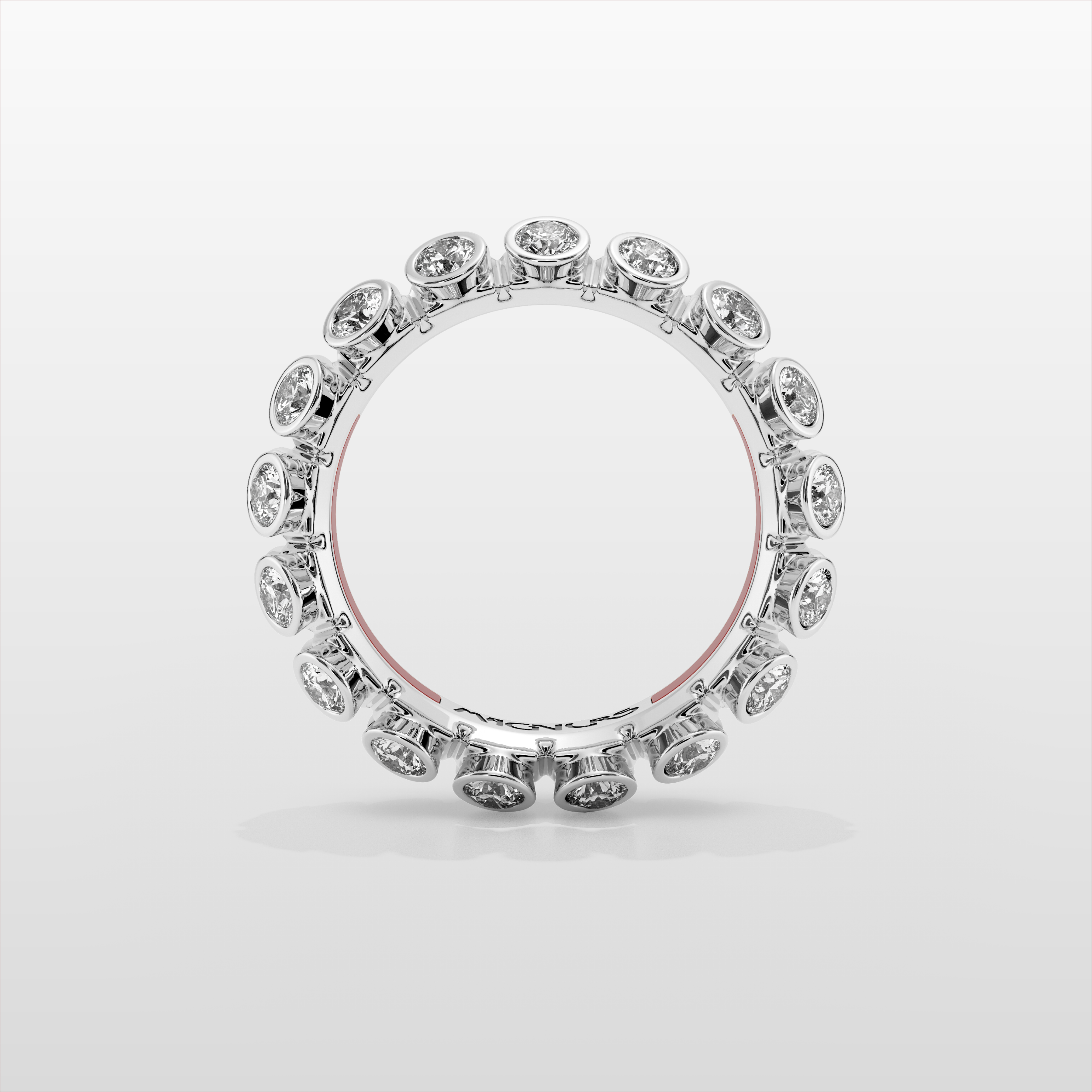 Octopus Eternity Ring, Medium Model - White Gold