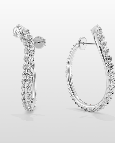 Grand Octopus Hoop Earrings - White Gold