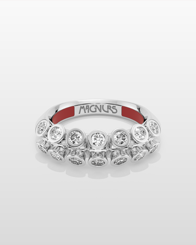 Octopus Half Eternity Ring, Medium Model - White Gold