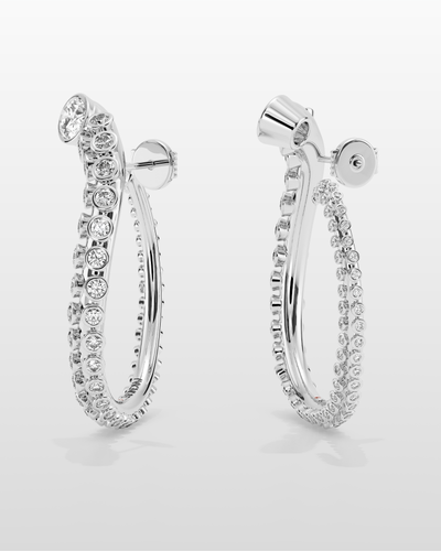 Grand Octopus Hoop Earrings - White Gold