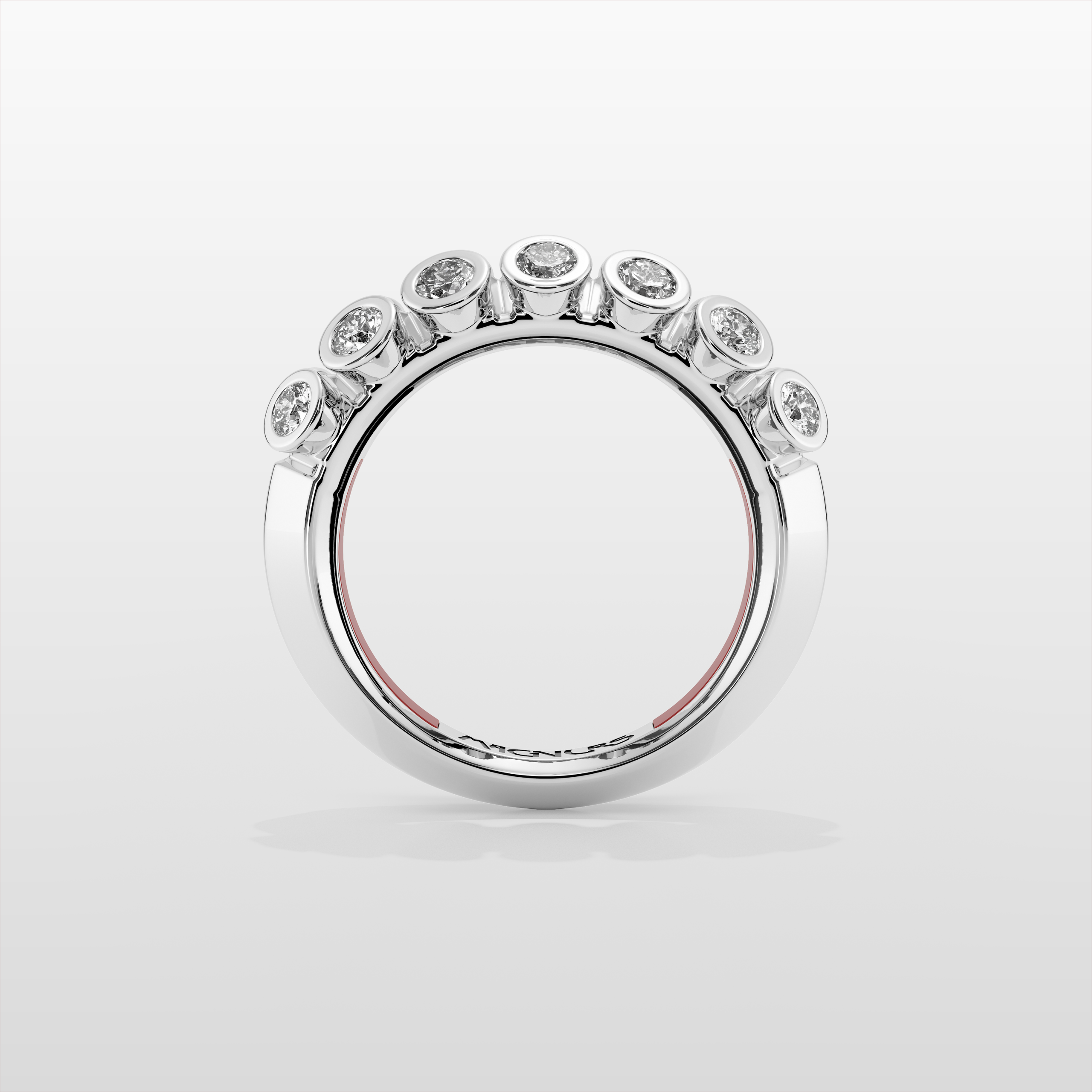 Octopus Half Eternity Ring, Medium Model - White Gold