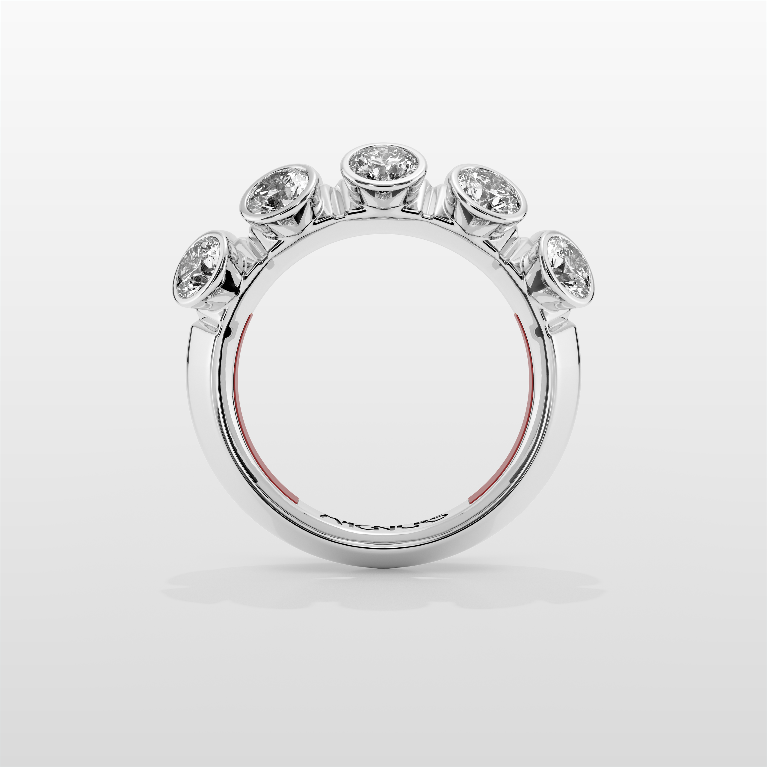 Octopus Half Eternity Ring, Large Model - White Gold