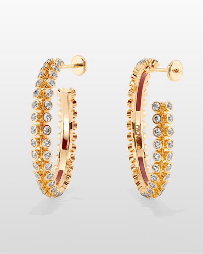 Octopus Hoop Earrings, Medium Model - Yellow Gold