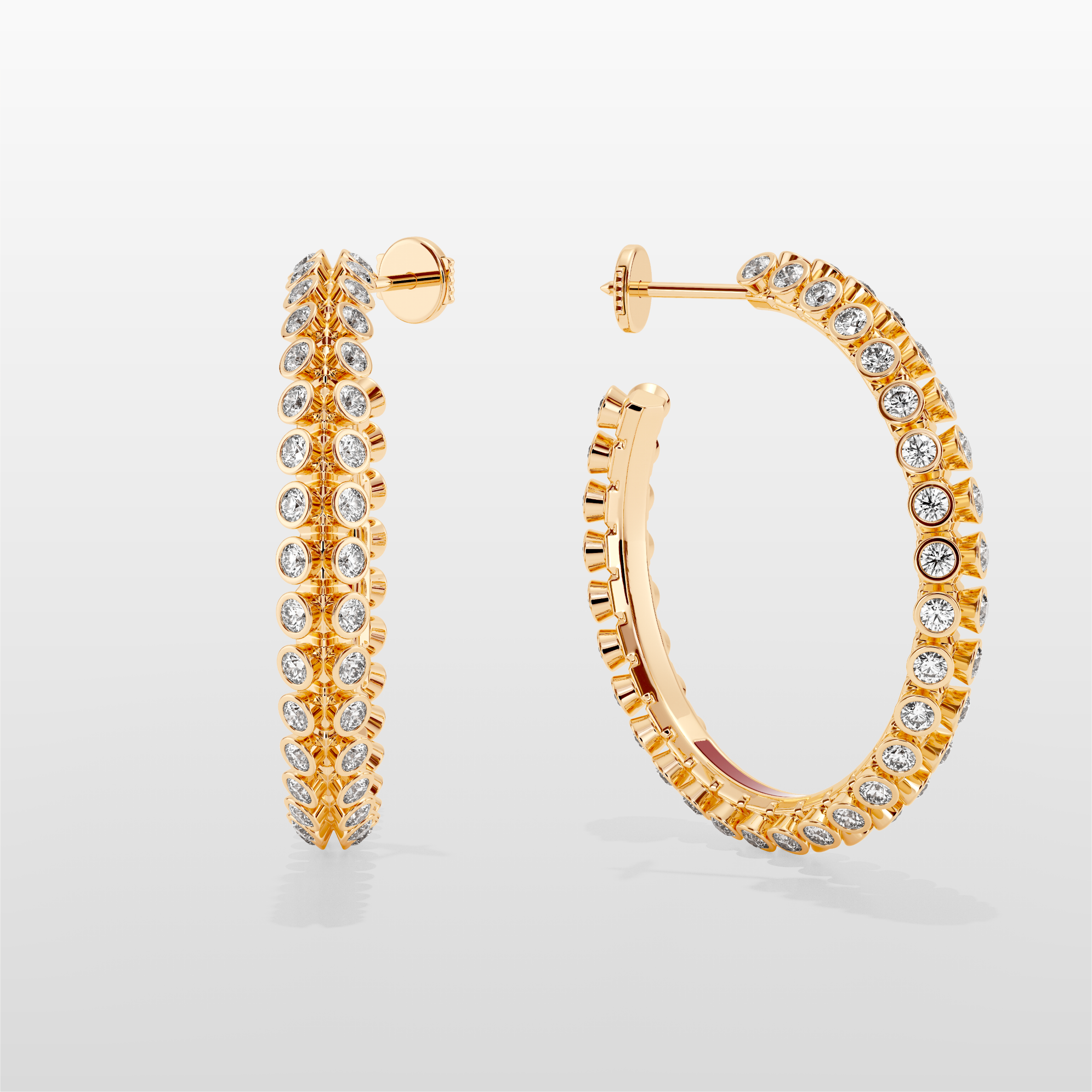 Octopus Hoop Earrings, Medium Model - Yellow Gold