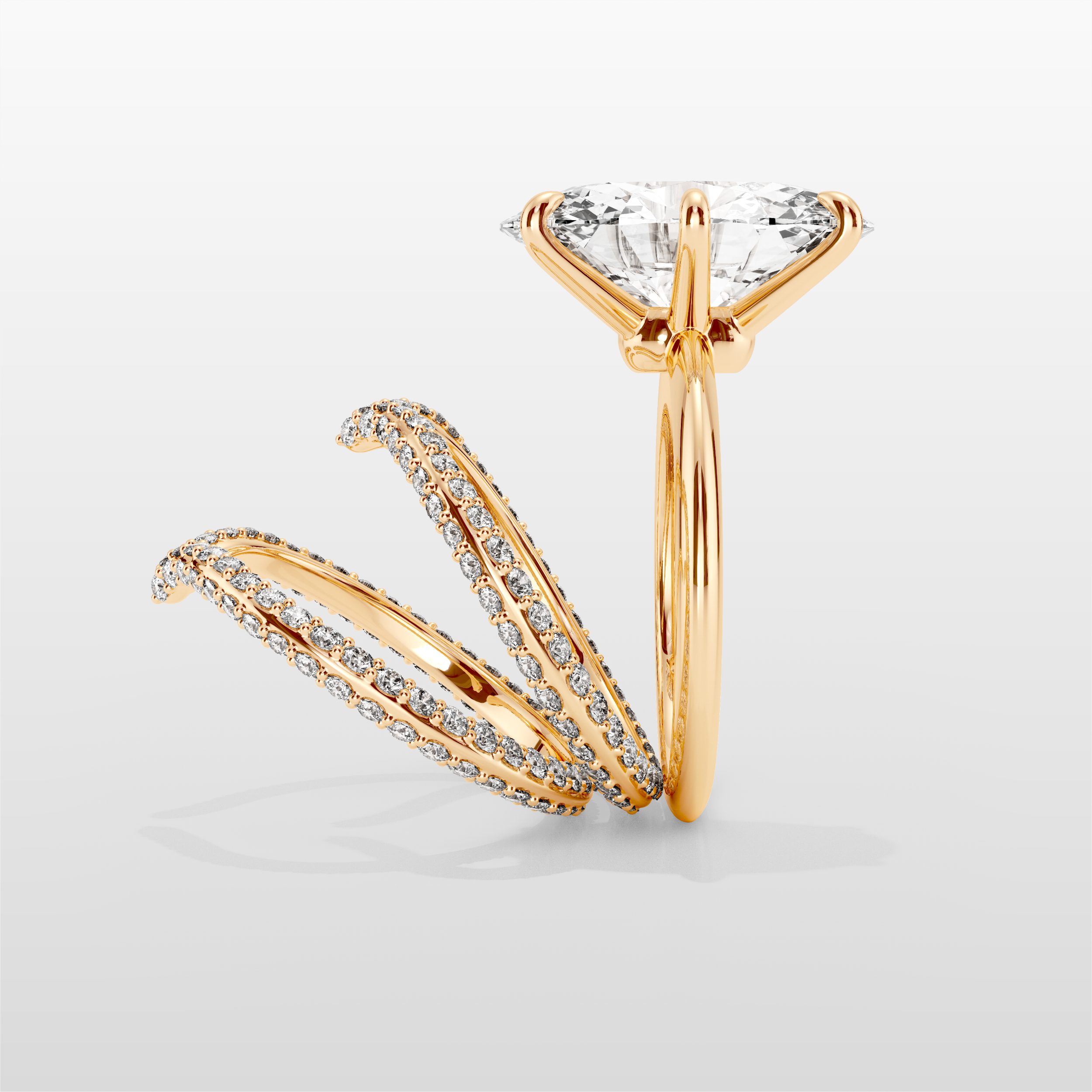 Elysian Trident Ring - Yellow Gold