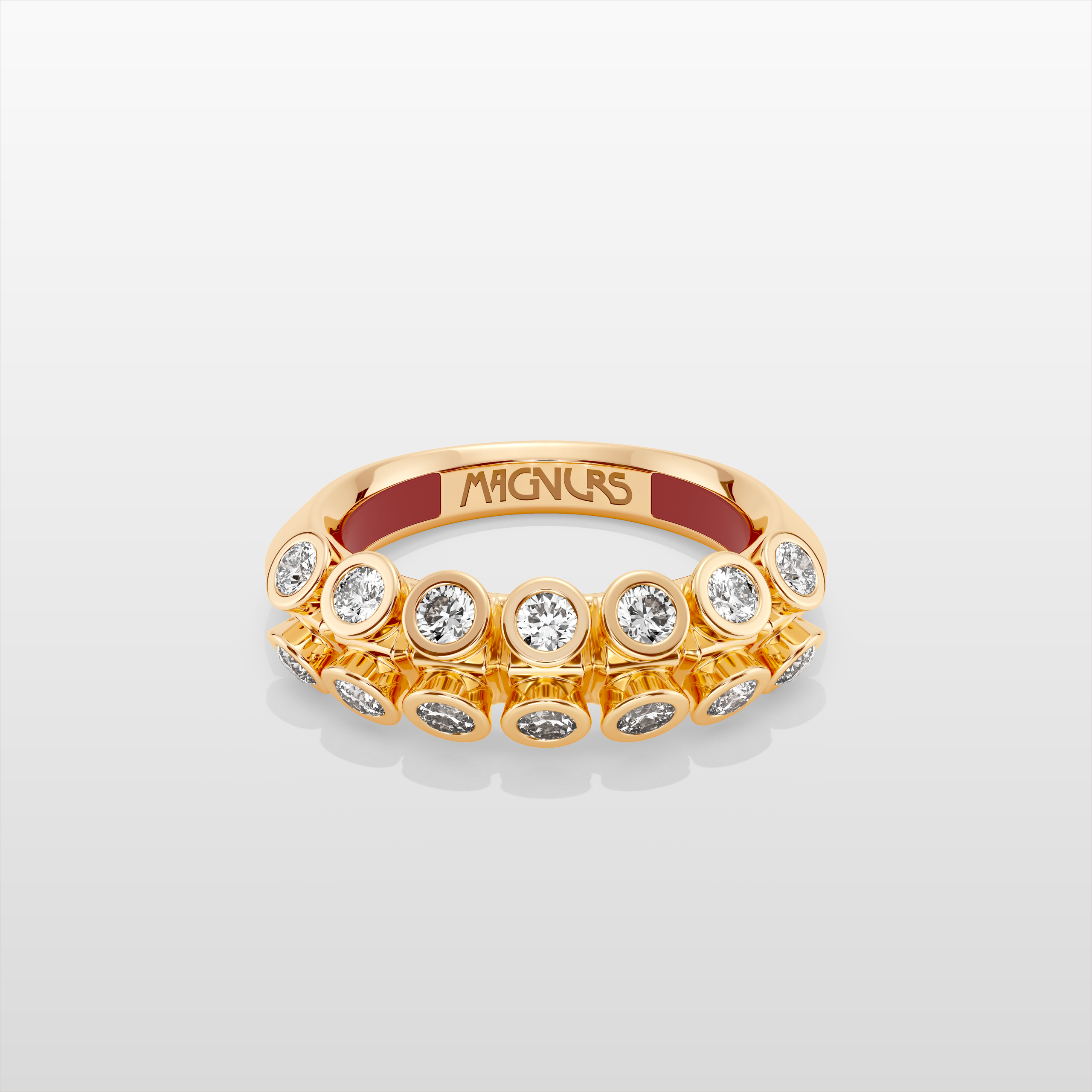 Octopus Half Eternity Ring, Medium Model - Yellow Gold