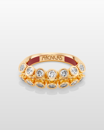 Octopus Half Eternity Ring, Medium Model - Yellow Gold