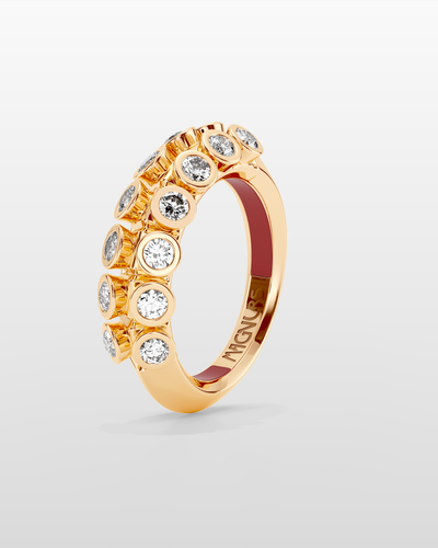 Octopus Half Eternity Ring, Medium Model - Yellow Gold